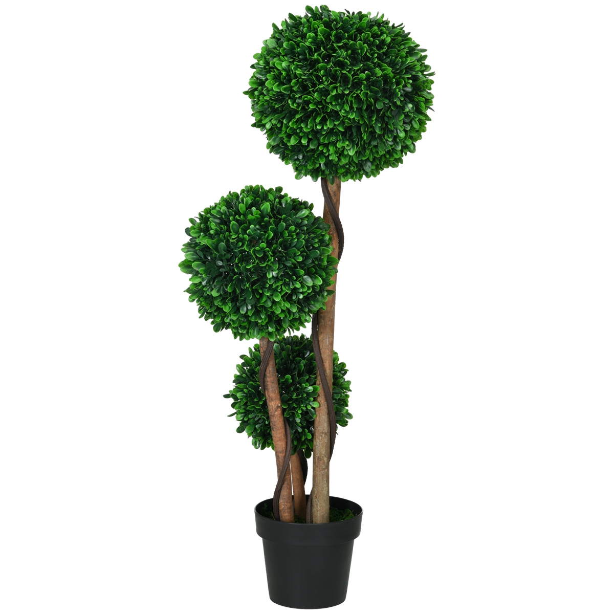 Picture of 212 Main 830-806V01GN 3.5 ft. Homcom Artificial Tree&#44; Triple Ball Boxwood Topiary with Pot & Sandalwood Leaves for Indoor & Outdoor Home