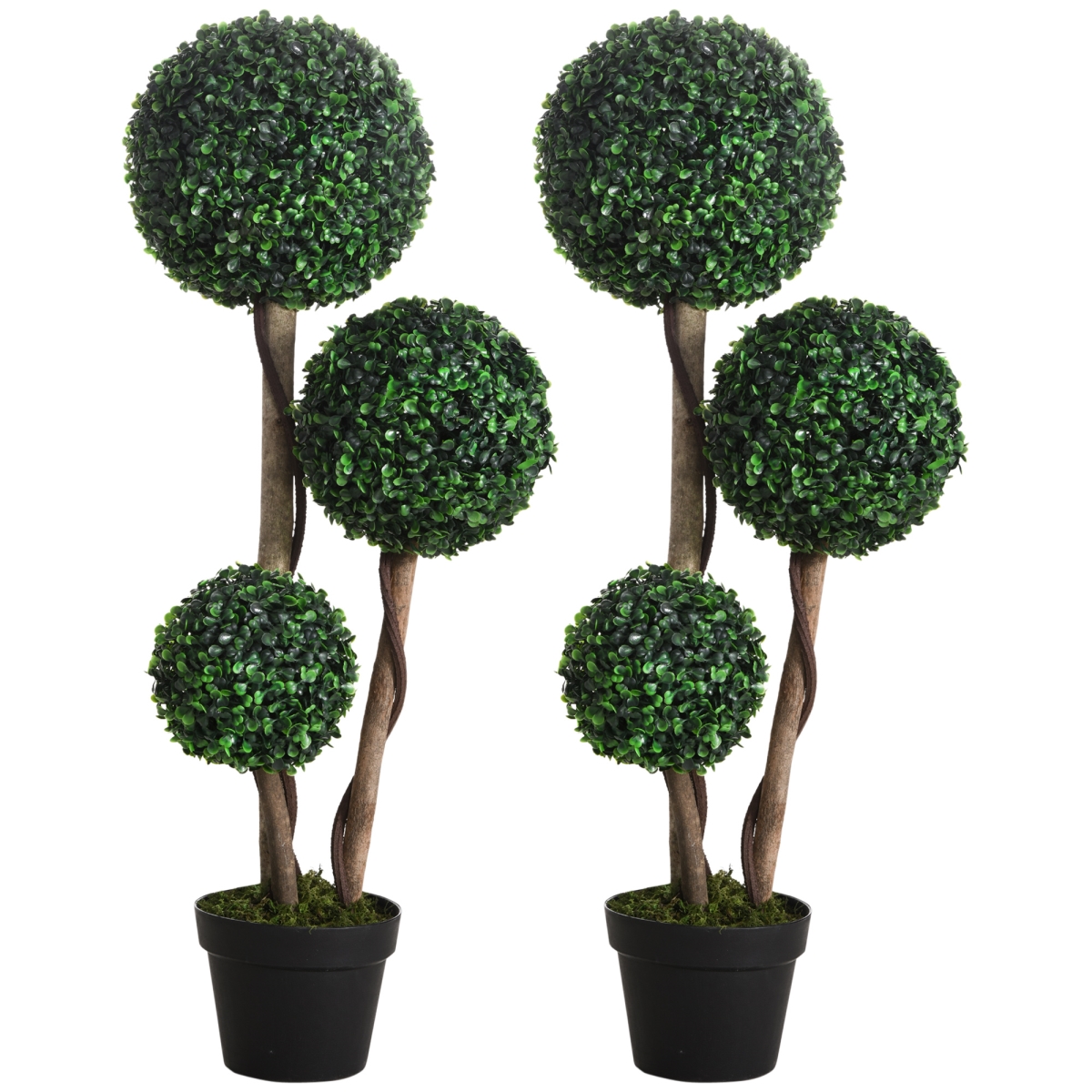 Picture of 212 Main 830-P084 35.5 in. Homcom Artificial Plant for Home Decor Indoor & Outdoor Fake Plants Artificial Tree in Pot&#44; Ball Boxwood Topiary Tree