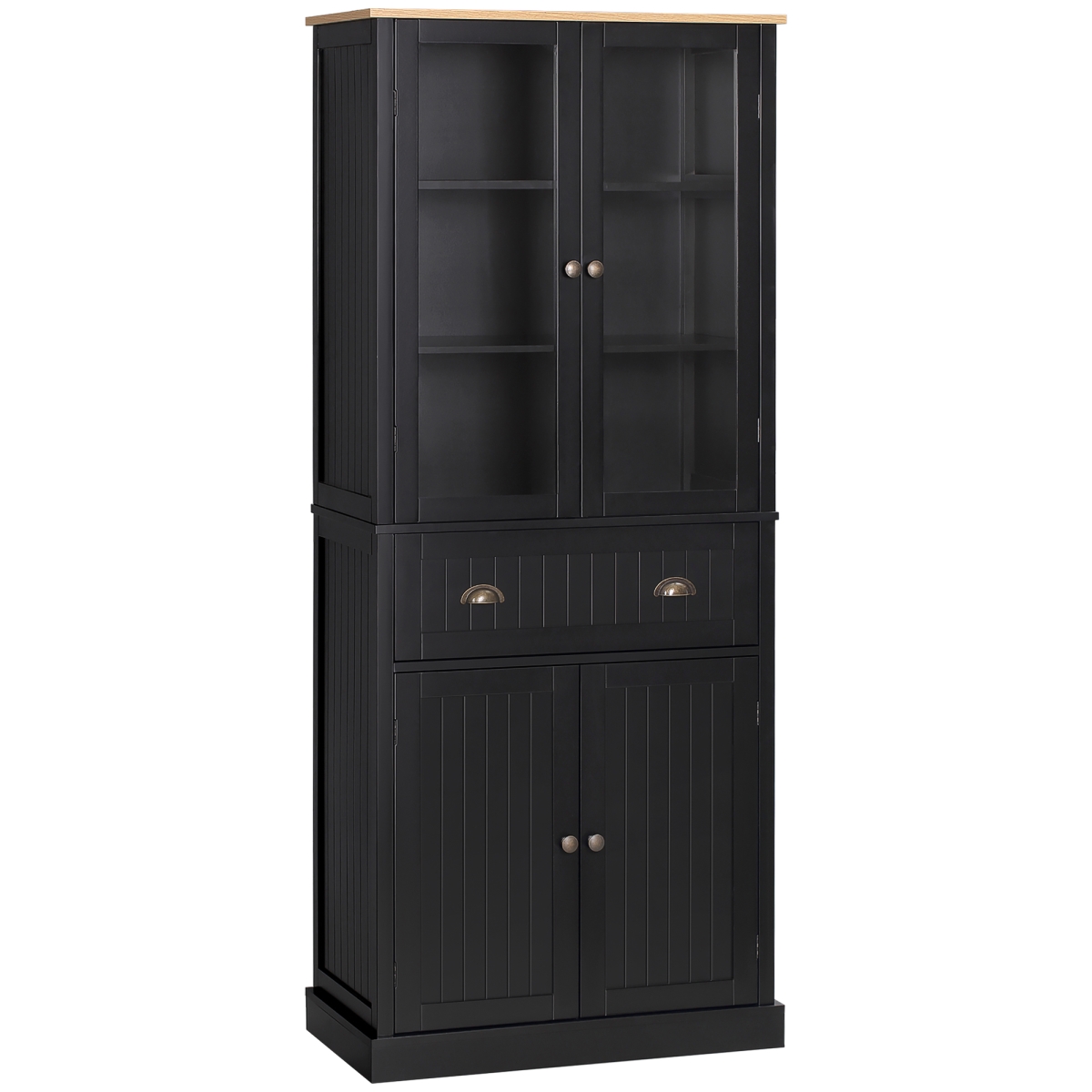 Picture of 212 Main 835-602BK 72 in. Homcom Freestanding Kitchen Pantry&#44; 5-Tier Storage Cabinet with Adjustable Shelves & Drawer for Living Room & Dining Room&#44; Black
