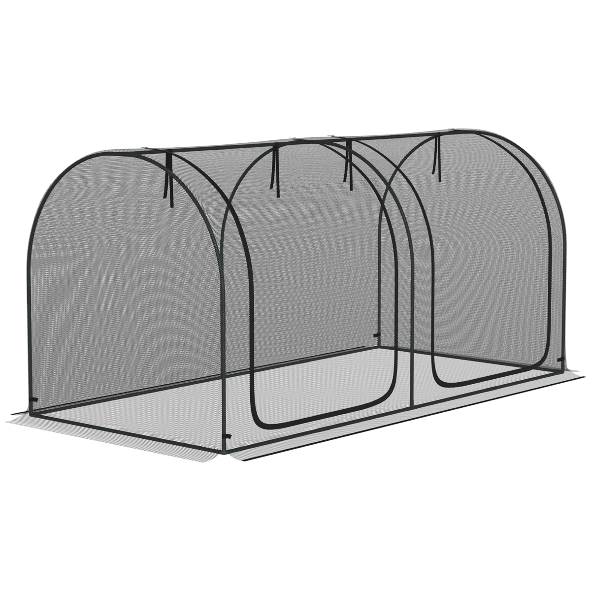Picture of 212 Main 845-893V01BK 8 x 4 ft. Outsunny Crop Cage&#44; Plant Protection Tent with Two Zippered Doors&#44; Storage Bag & 4 Ground Stakes for Garden&#44; Yard & Lawn&#44; Black