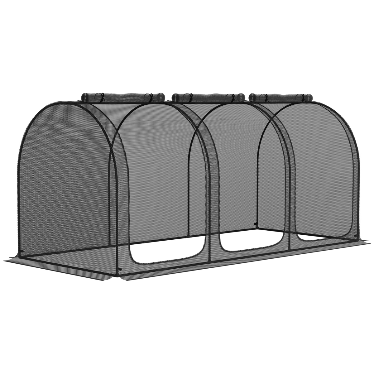 Picture of 212 Main 845-893V03BK 9 x 4 ft. Outsunny Crop Cage&#44; Plant Protection Tent with Three Zippered Doors&#44; Storage Bag & 6 Ground Stakes for Garden&#44; Yard & Lawn&#44; Black