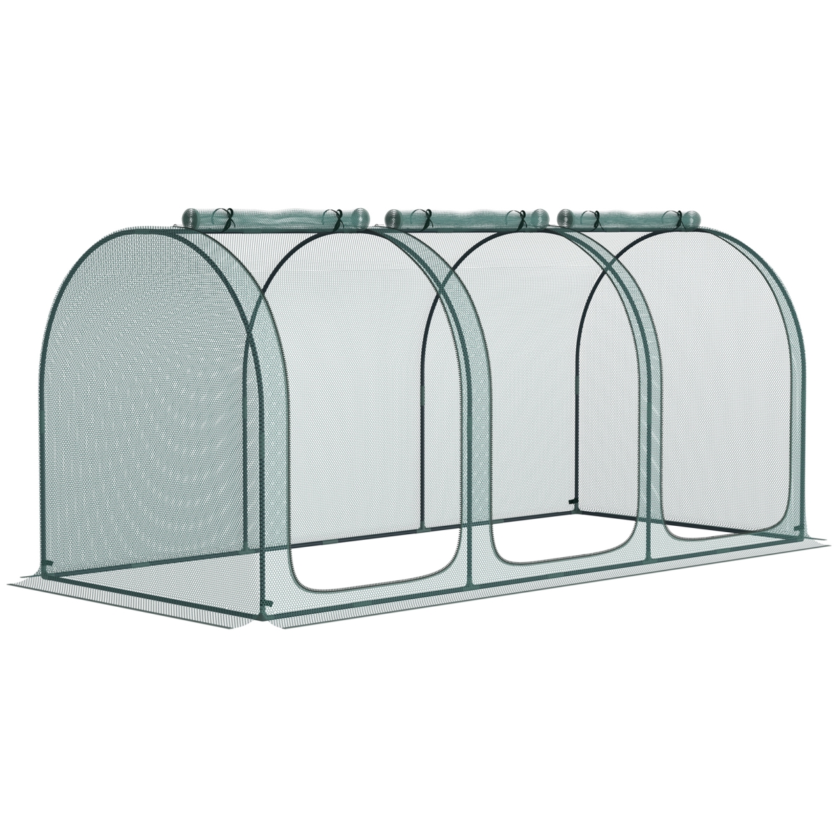 Picture of 212 Main 845-893V03GN 9 x 4 ft. Outsunny Crop Cage&#44; Plant Protection Tent with Three Zippered Doors&#44; Storage Bag & 6 Ground Stakes for Garden&#44; Yard&#44; Lawn&#44; Green