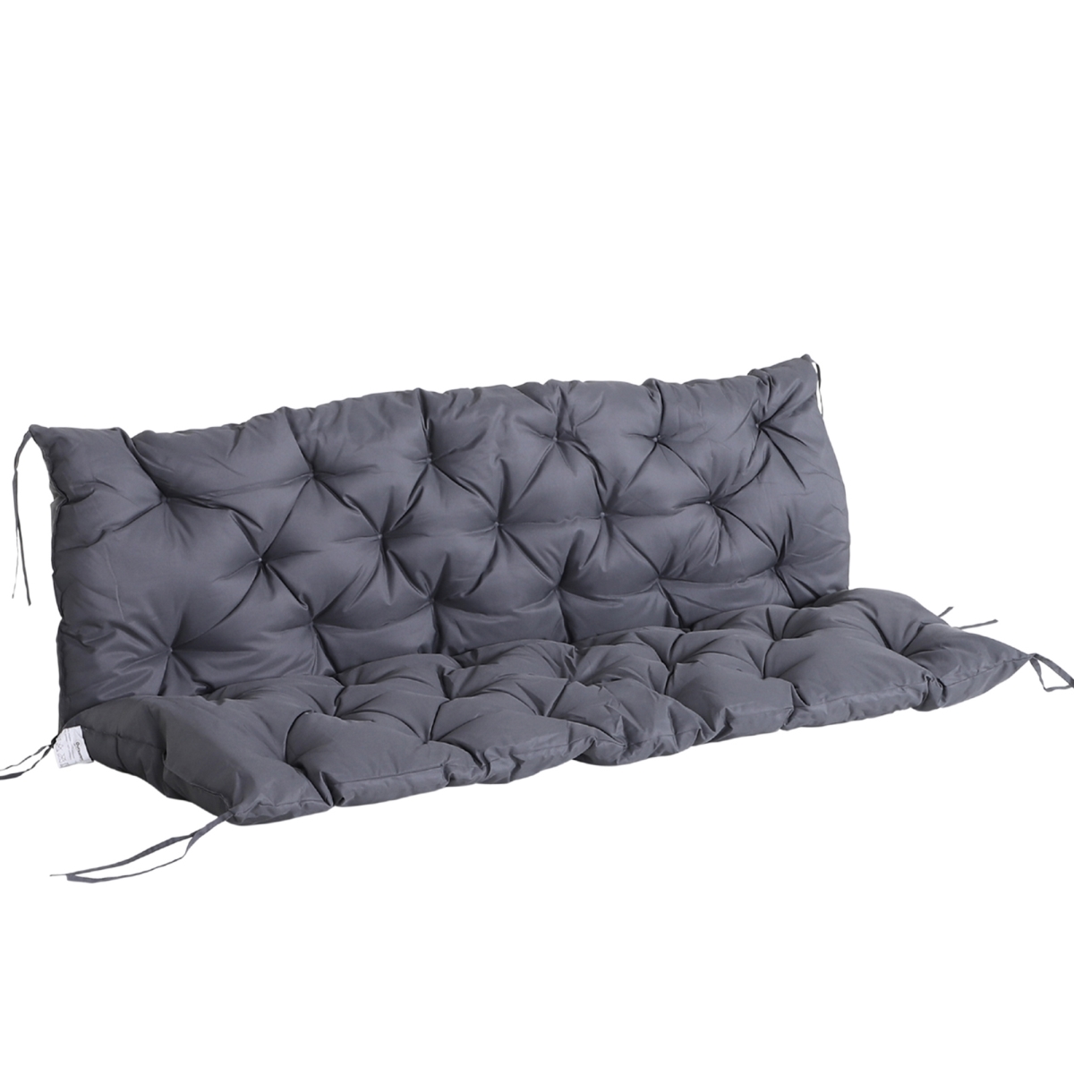 Picture of 212 Main 84B-136 Outsunny Outdoor Tufted Bench Cushions&#44; 3-Seater Replacement for Swing Chair&#44; Patio Sofa & Couch&#44; Dark Gray