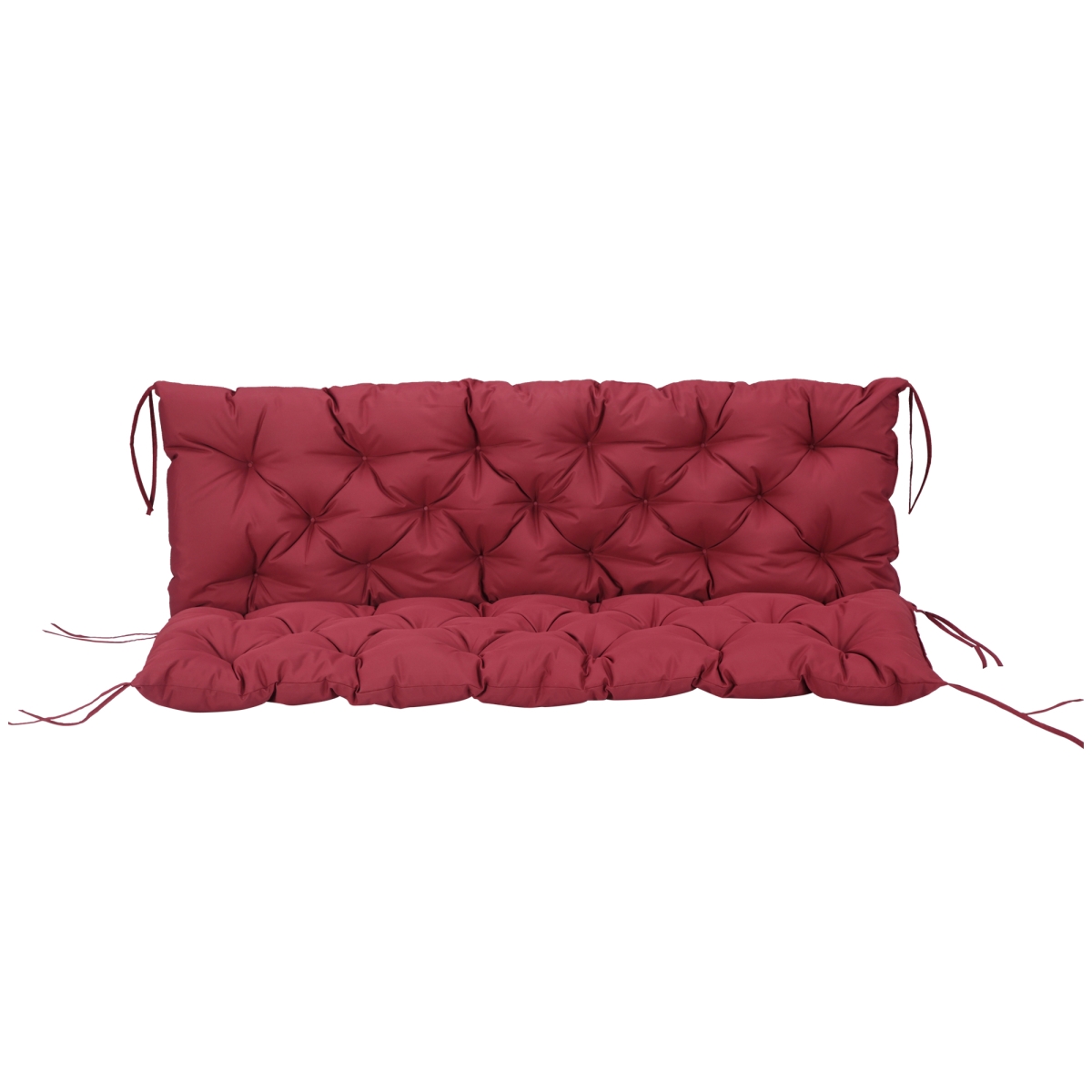 Picture of 212 Main 84B-136WR Outsunny Outdoor Tufted Bench Cushions&#44; 3-Seater Replacement for Swing Chair&#44; Patio Sofa & Couch&#44; Wine Red