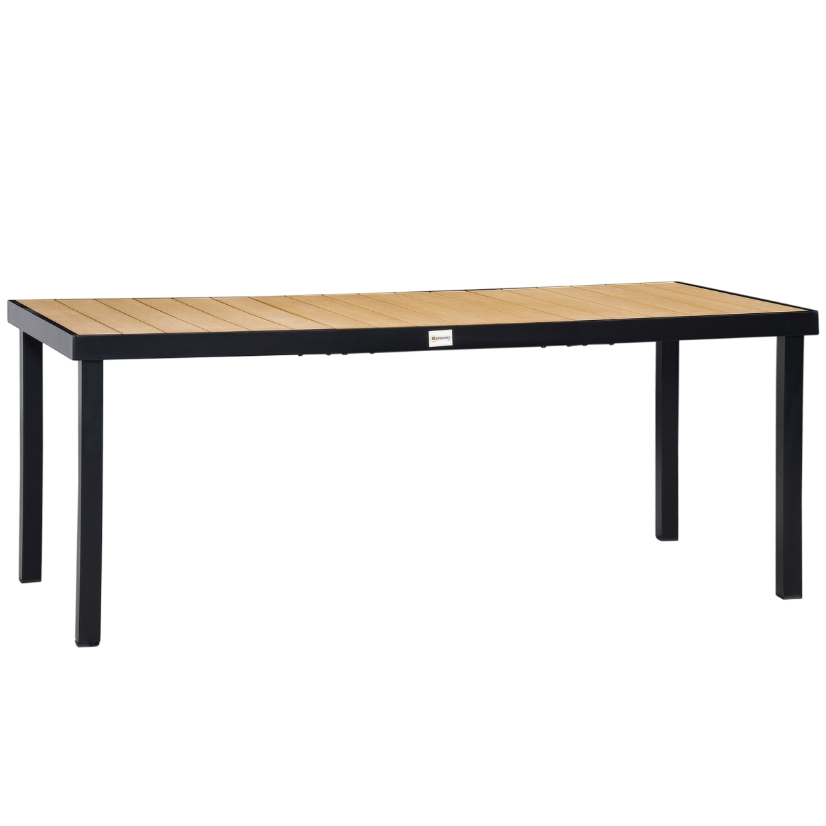 Picture of 212 Main 84B-915ND Outsunny Outdoor Dining Table for 8 Person&#44; Rectangular&#44; Aluminum Metal Legs for Garden&#44; Lawn&#44; Patio & Woodgrain&#44; Natural