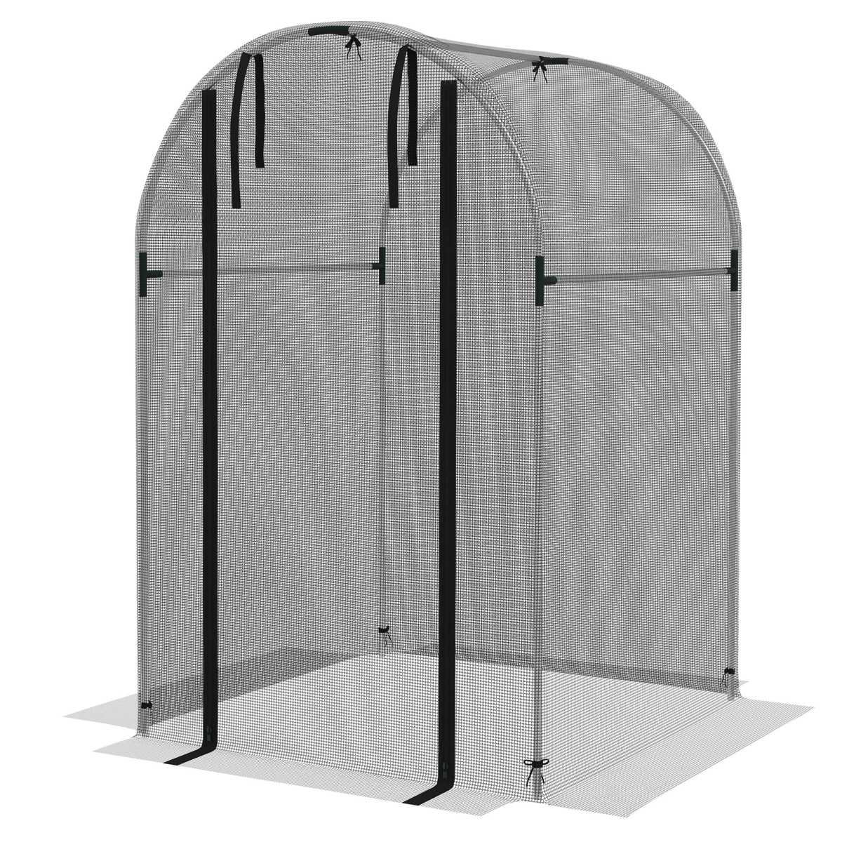 Picture of 212 Main 84H-025V00BK 4 x 4 ft. Outsunny Galvanized Steel Crop Cage&#44; Plant Protection Tent with Zippered Door&#44; Black