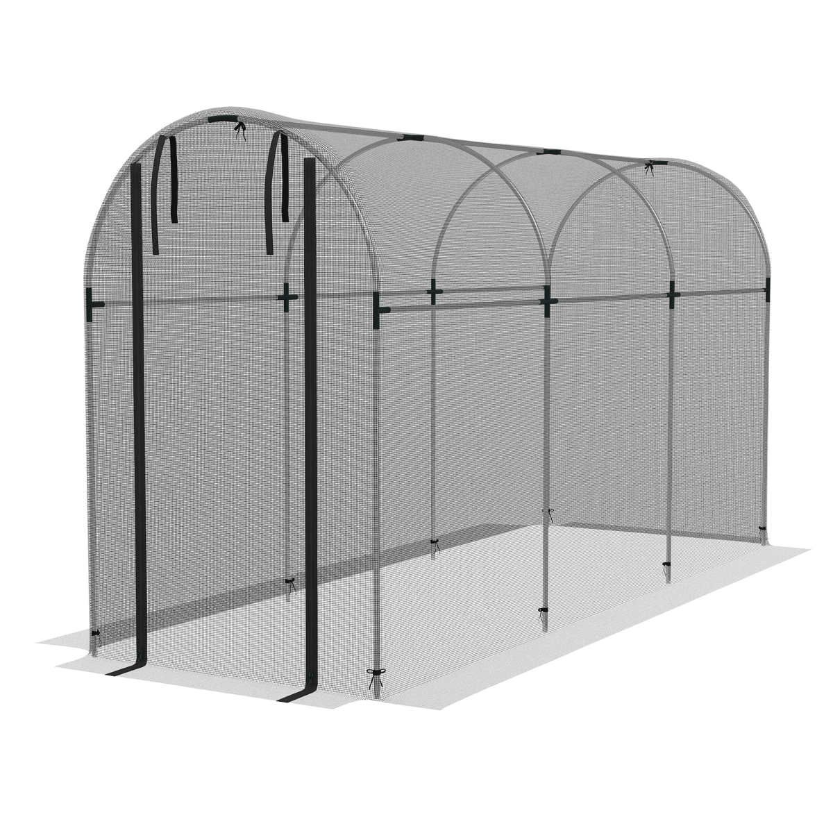 Picture of 212 Main 84H-025V02BK 4 x 12 ft. Outsunny Galvanized Steel Crop Cage&#44; Plant Protection Tent with Zippered Door&#44; Black