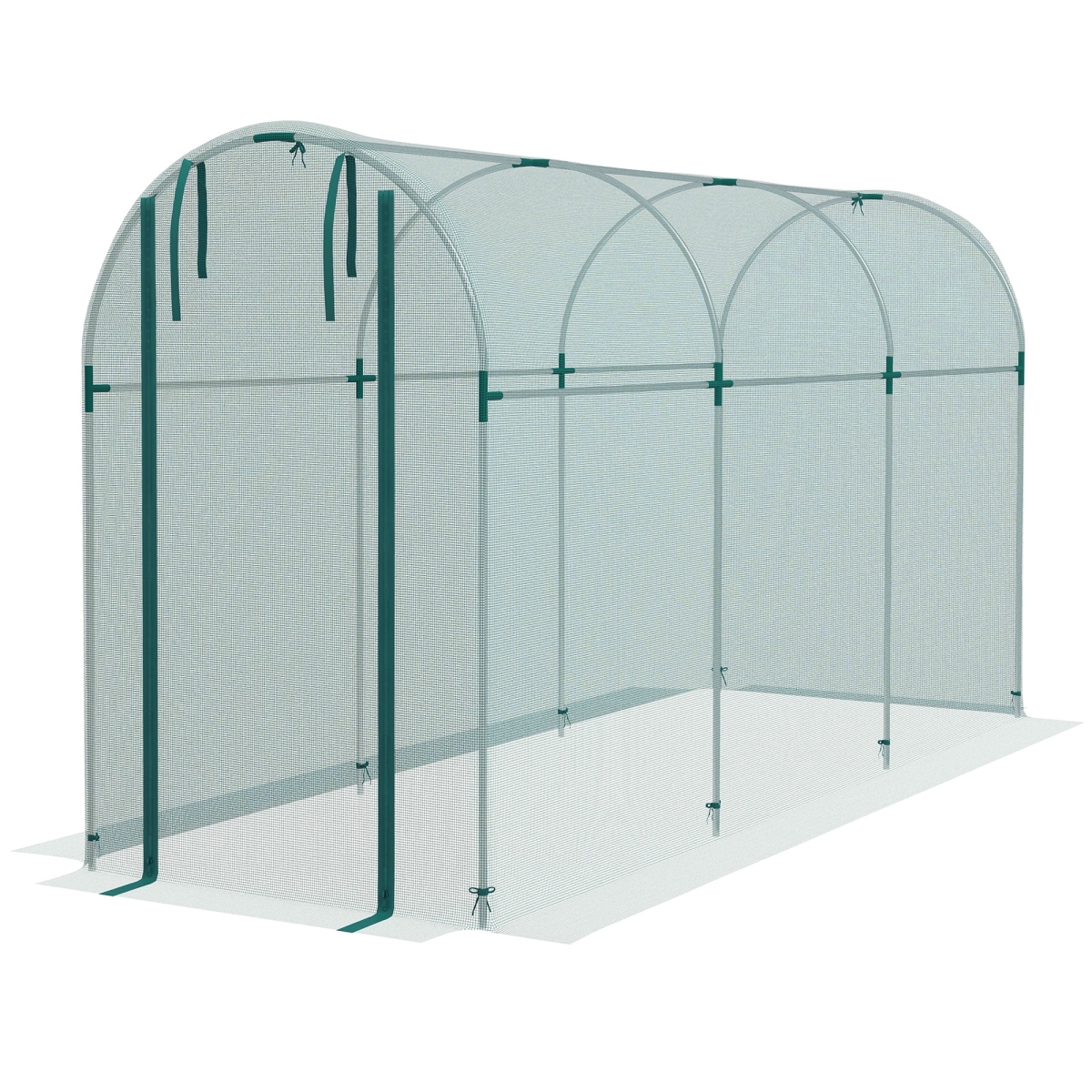 Picture of 212 Main 84H-025V02GN 4 x 12 ft. Outsunny Galvanized Steel Crop Cage&#44; Plant Protection Tent with Zippered Door&#44; Green