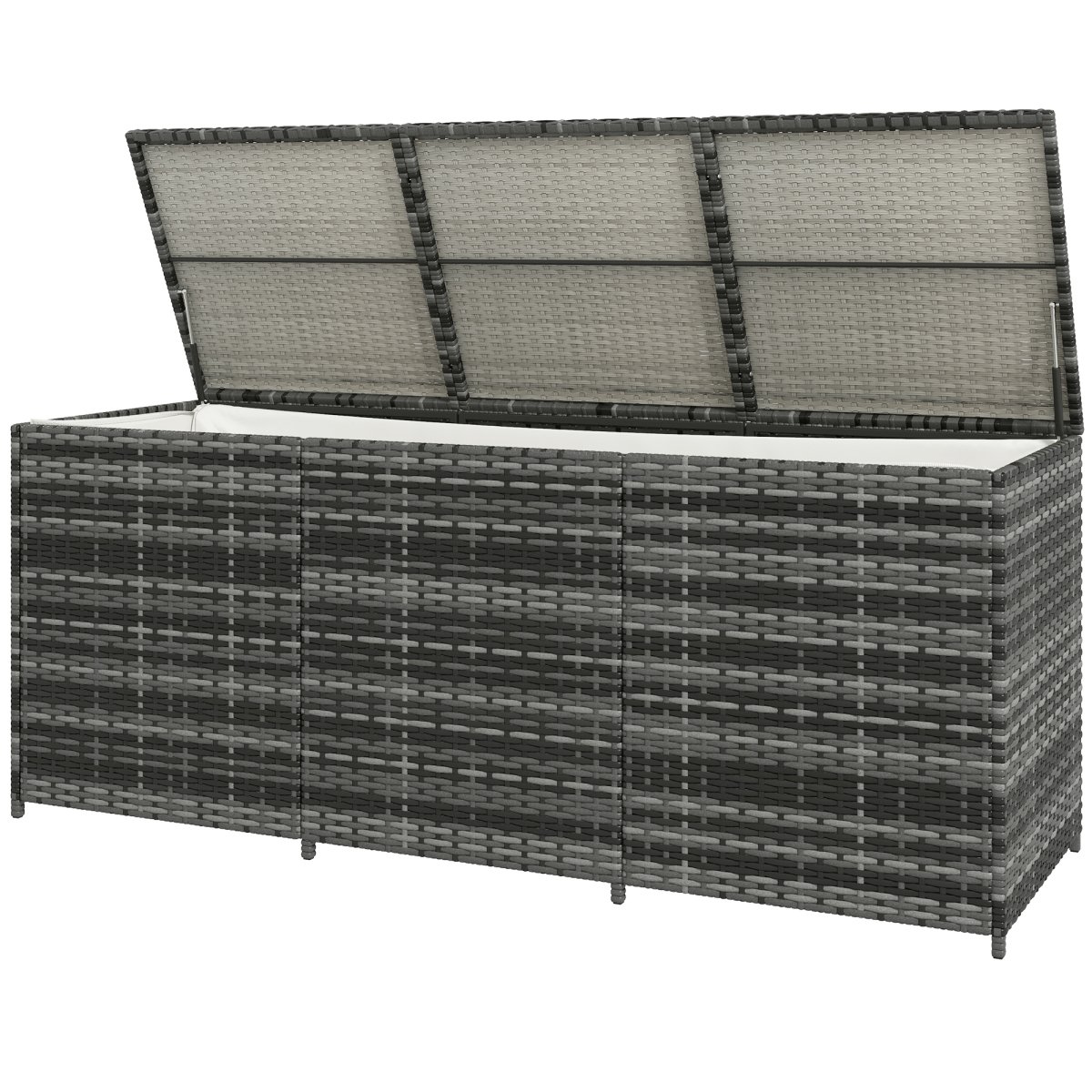 Picture of 212 Main 865-019V00GG Outsunny Outdoor Storage Box with Inner Liner&#44; PE Rattan Wicker Deck Box for Indoor & Outdoor&#44; Patio Furniture Cushions & Pool Toys&#44; Garden Tools&#44; Gray