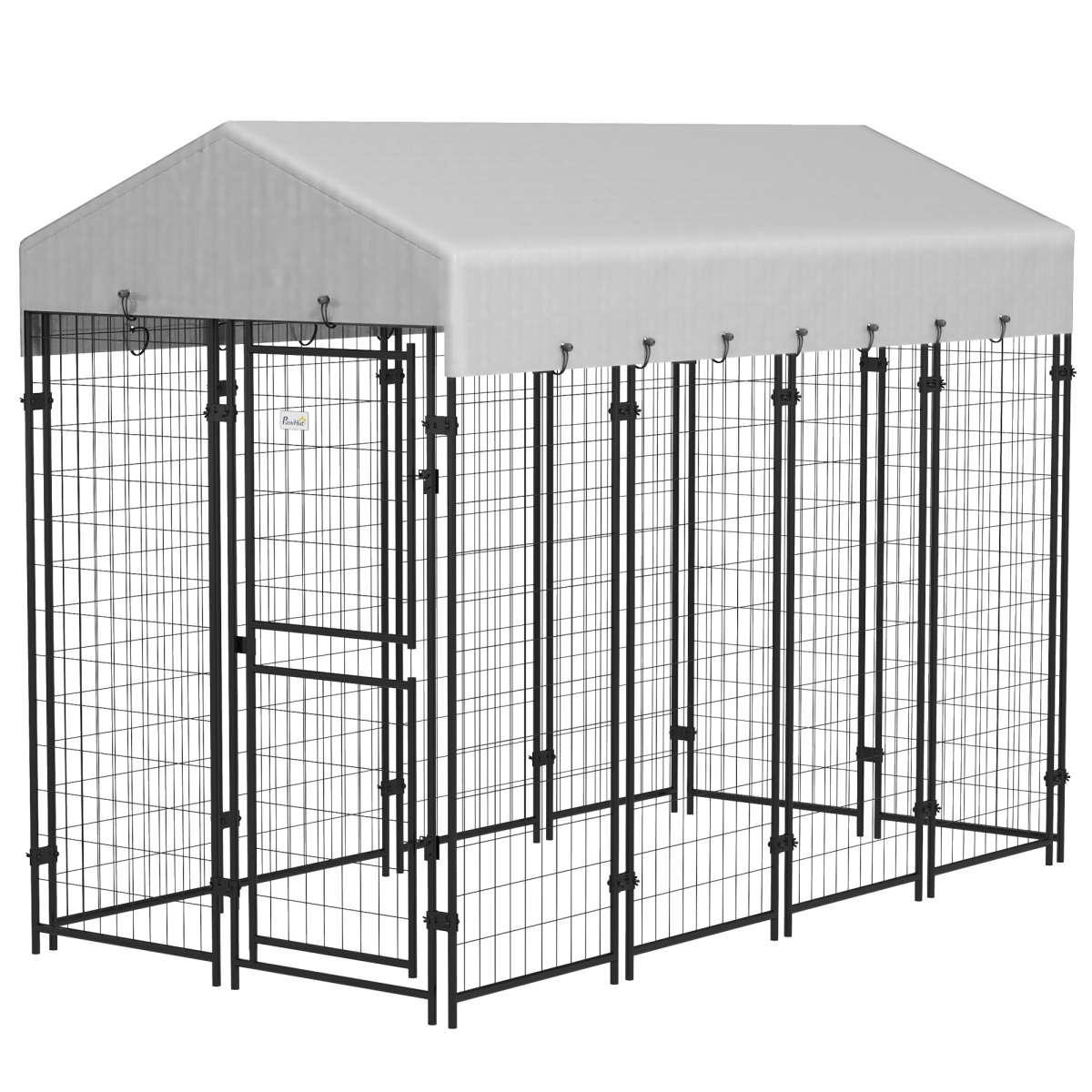 Picture of 212 Main D02-176V00SR 7.8 x 6 ft. PawHut Outside Dog Kennel with Waterproof Canopy&#44; Two Parts Design Door for Large Door&#44; Silver