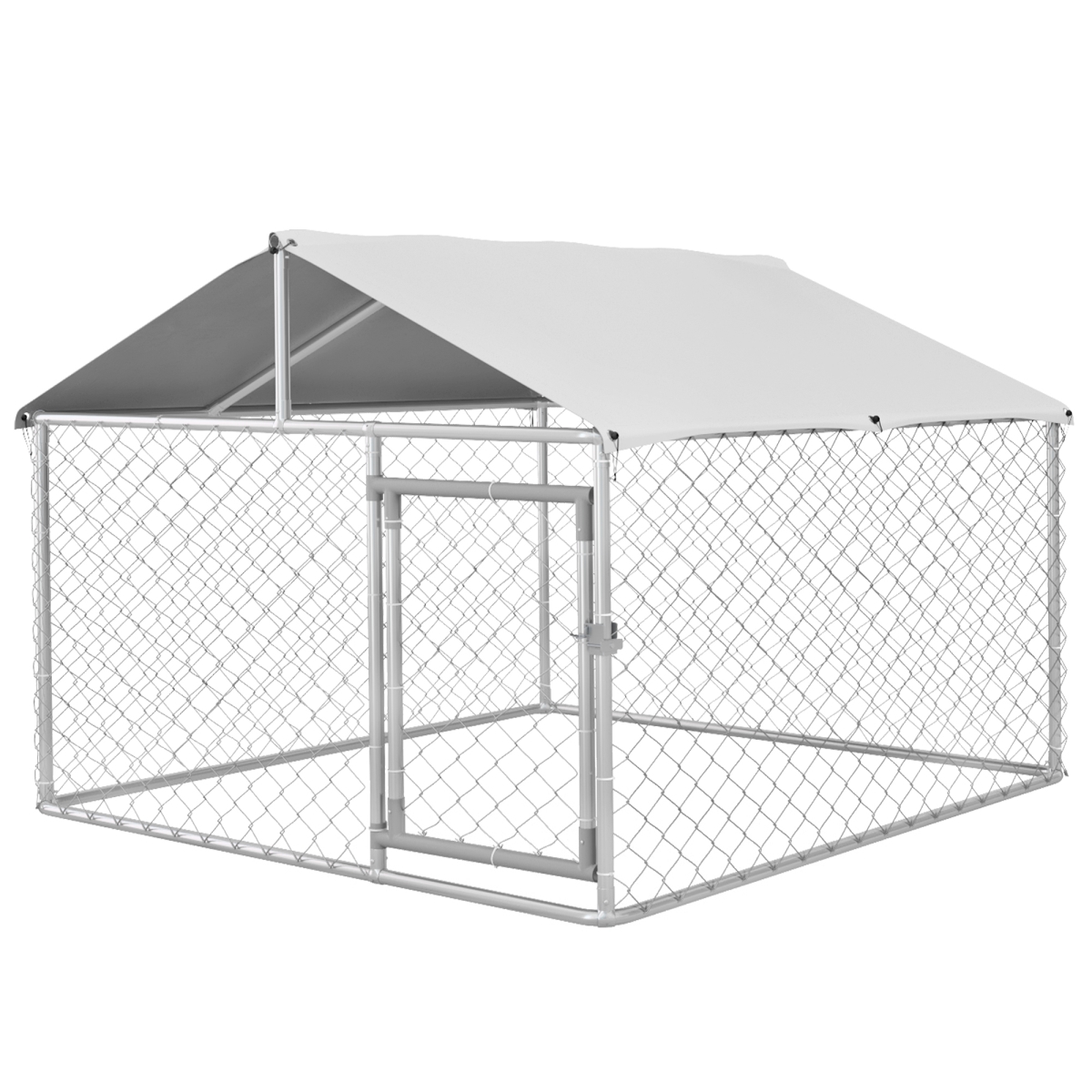 Picture of 212 Main D02-178V00SR 6.6 x 6.6 x 4.9 ft. PawHut Dog Kennel Outdoor for Small Medium Dogs with Waterproof Roof&#44; Silver