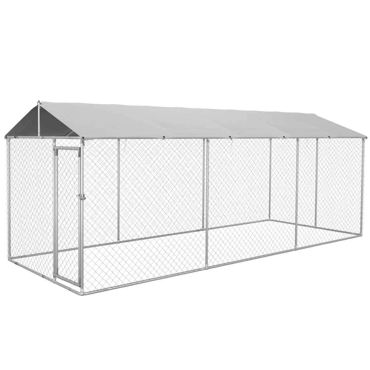 Picture of 212 Main D02-179V02SR 19.7 x 7.5 x 7.5 ft. PawHut Dog Kennel Outdoor for All Breed Dogs with Waterproof UV Resistant Roof&#44; Silver
