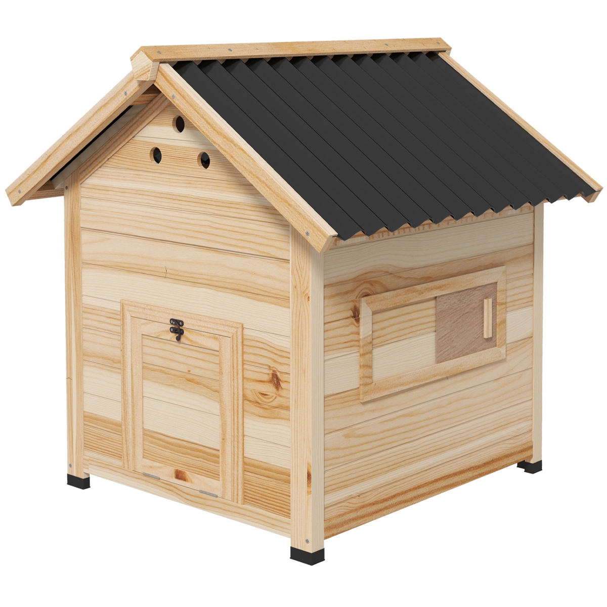 Picture of 212 Main D51-394V00ND PawHut Duck House for 1-3 Ducks&#44; Wooden Small Animal House Outdoor with Openable Roof&#44; Double Doors & Removable Base