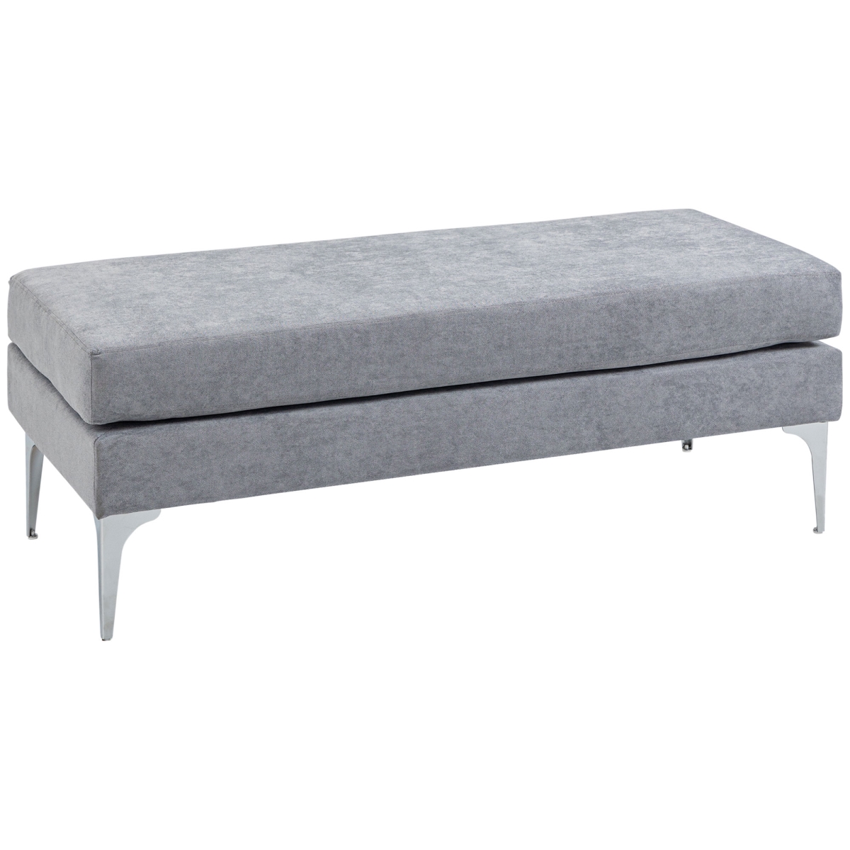 Picture of 212 Main 831-700V80LG 48 in. Homcom Upholstered Bedroom Bench&#44; Modern End of Bed Bench with Double Layer Seat Cushions & Steel Legs&#44; Light Gray