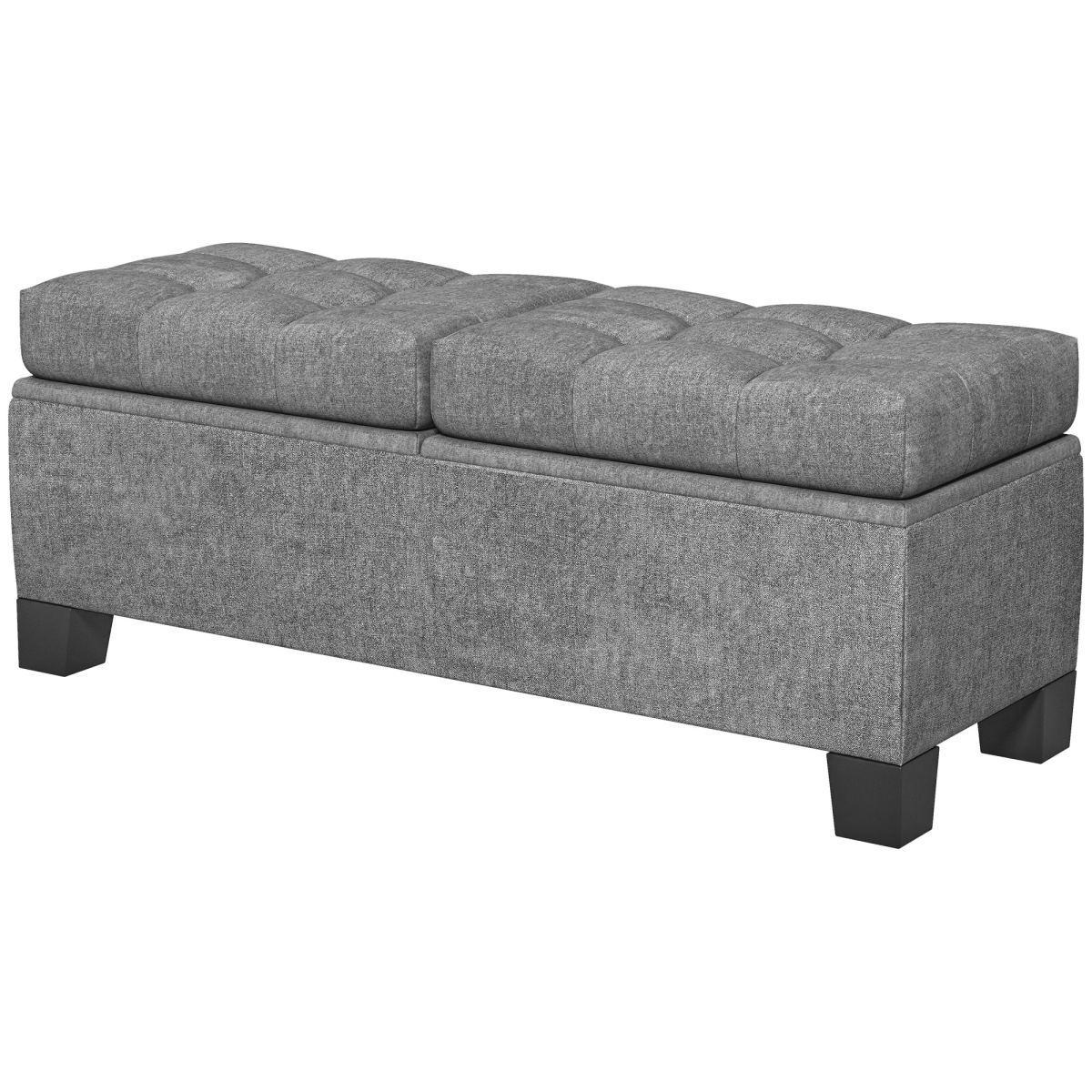 Picture of 212 Main 831-704V80GY 46 in. Storage Ottoman Bench&#44; Upholstered End of Bed Bench with Steel Frame & Hinges&#44; Button Tufted Storage Bench for Living Room&#44; Entryway&#44; Gray