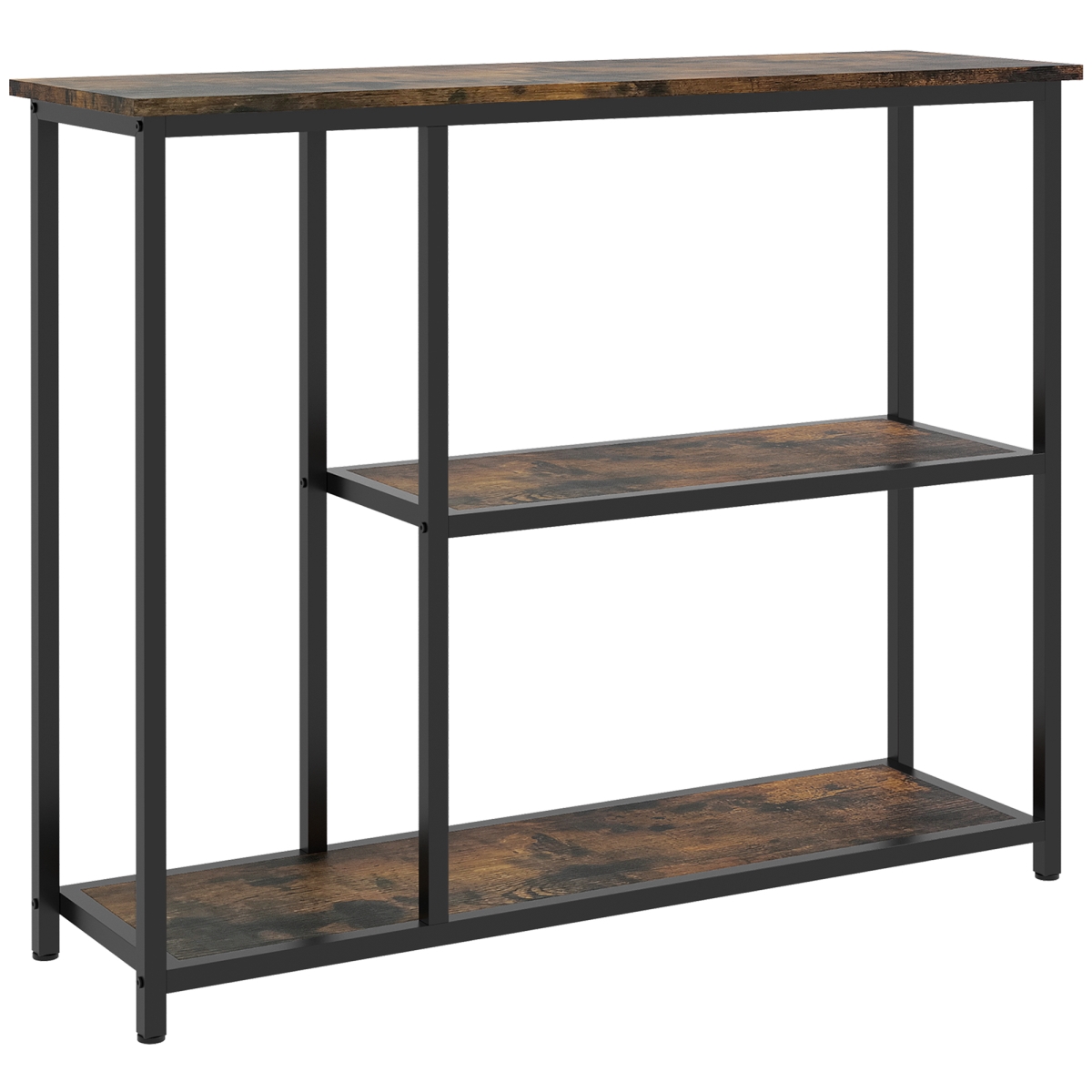 Picture of 212 Main 837-380V80BN 39 in. Homcom Console Table&#44; Entryway Table with 2 Storage Shelves&#44; Steel Frame & Narrow Sofa Table for Living Room&#44; Brown