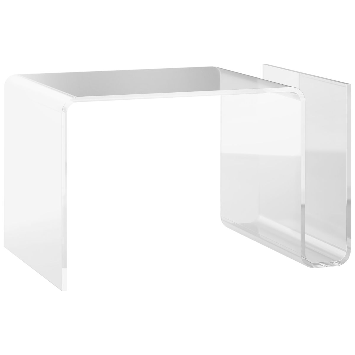 Picture of 212 Main 839-844V00CR 14.25 x 16.25 x 23 in. Homcom Modern Acrylic End Table&#44; 2-Tier S-Shaped Side Table for Living Room&#44; Small Spaces&#44; Clear