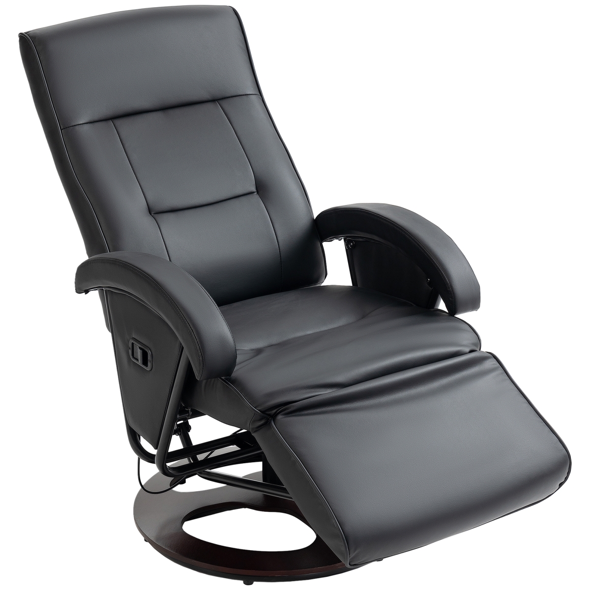 Picture of 212 Main 839-872V80BK Homcom Swivel Recliner Chair&#44; Lounge Chair with 135 deg Adjustable Backrest&#44; Swivel Wood Base&#44; Padded Seat & Armrests for Living Room&#44; Black