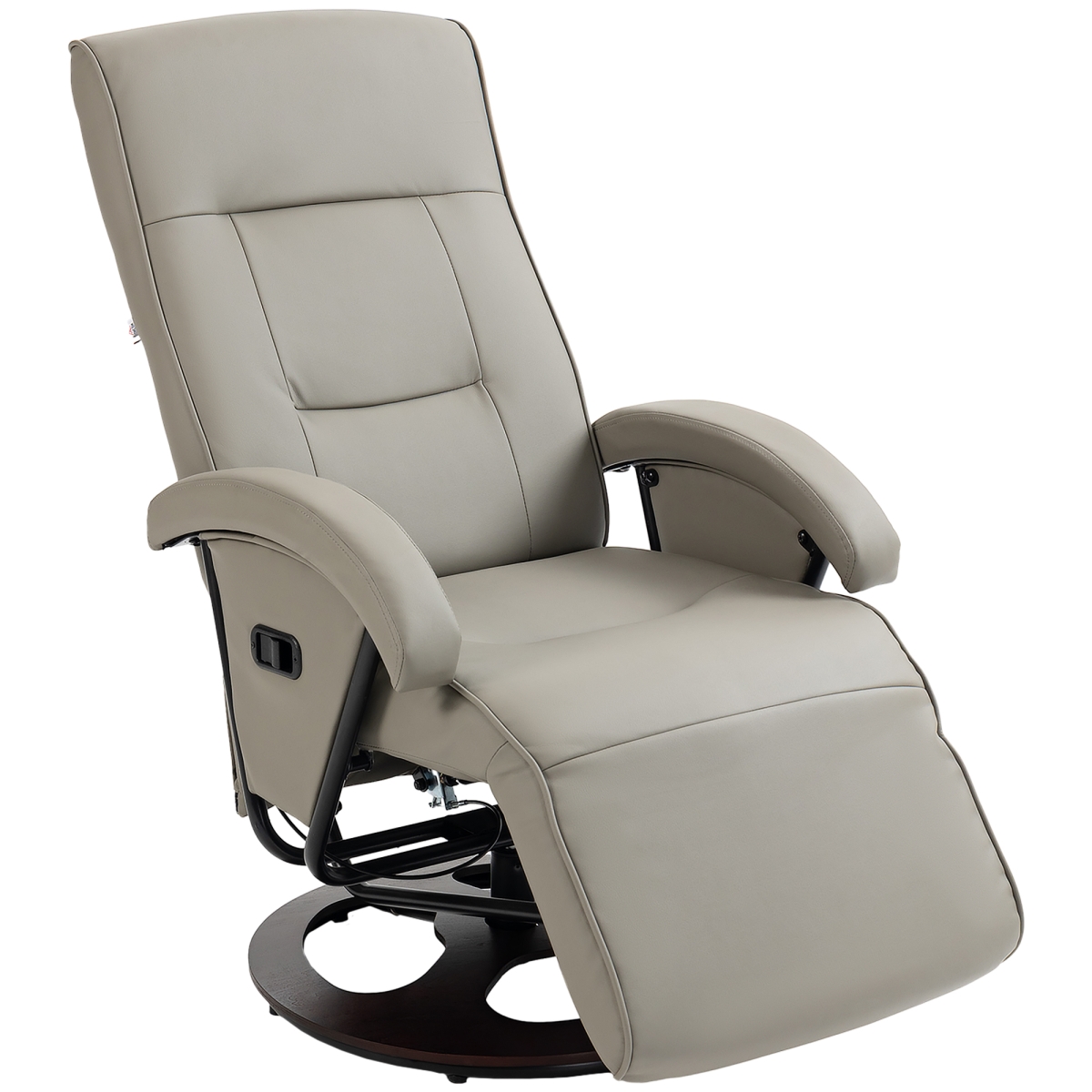 Picture of 212 Main 839-872V80GY Homcom Swivel Recliner Chair&#44; Lounge Chair with 135 deg Adjustable Backrest&#44; Swivel Wood Base&#44; Padded Seat & Armrests for Living Room&#44; Gray