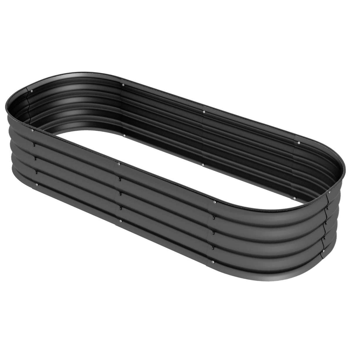 845-981V01CG 4.9 x 2 x 1 ft. Outsunny Galvanized Raised Garden Bed Kit, Metal Planter Box with Safety Edging, Dark Gray