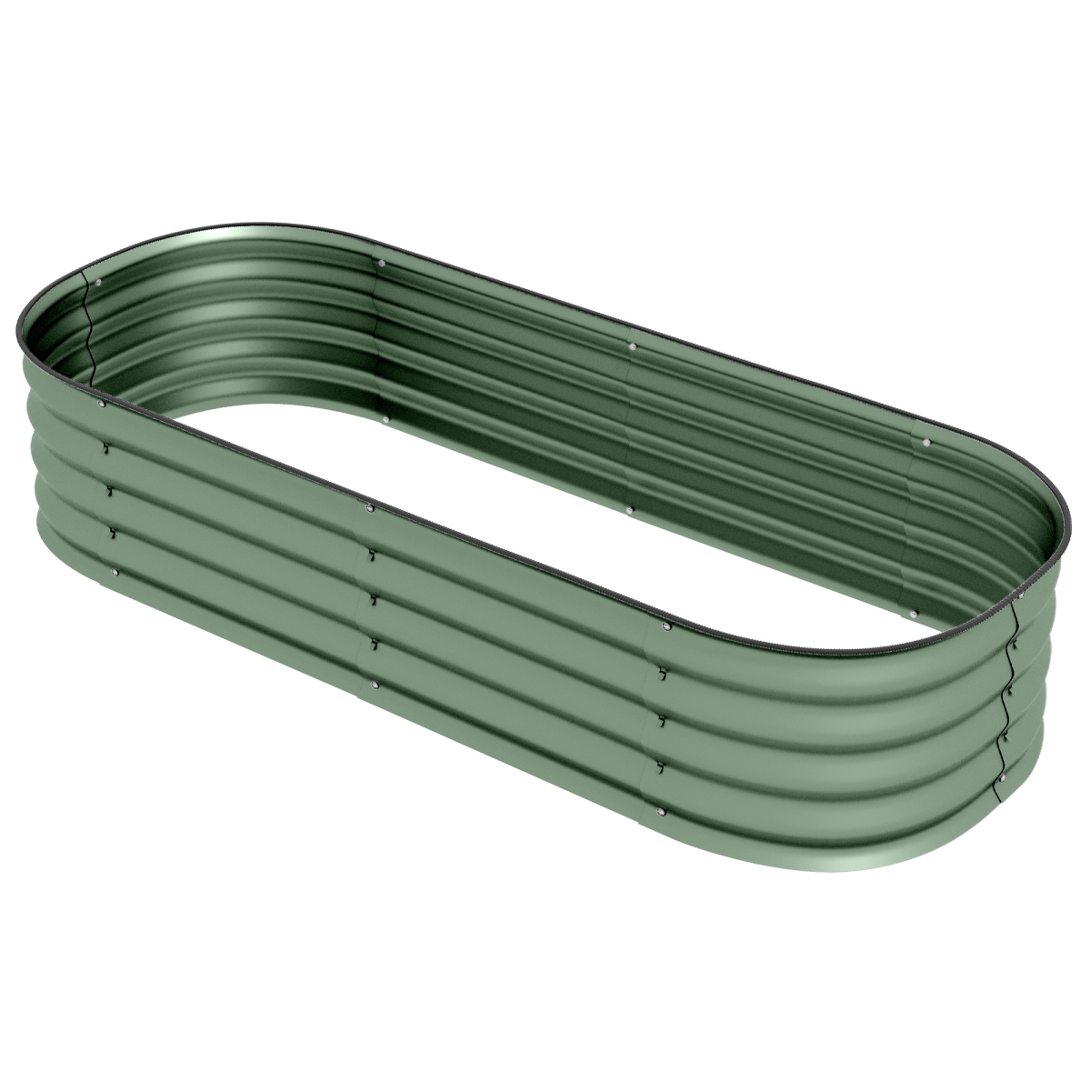 845-981V01GN 4.9 x 2 x 1 ft. Outsunny Galvanized Raised Garden Bed Kit, Metal Planter Box with Safety Edging, Green