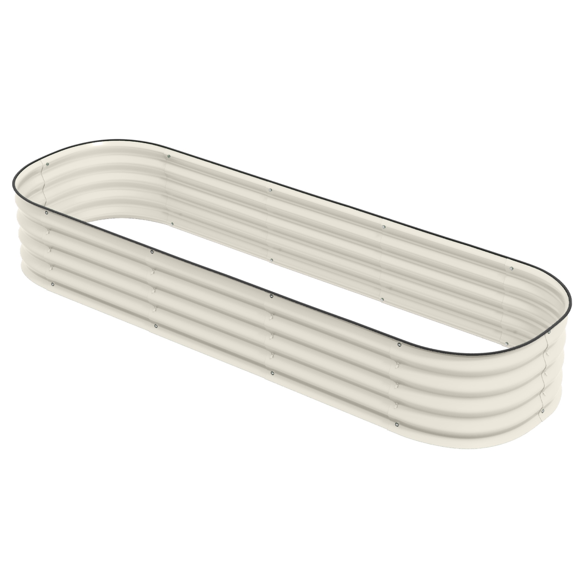 845-981V02CW 6.4 x 2 x 1 ft. Outsunny Galvanized Raised Garden Bed Kit, Metal Planter Box with Safety Edging, Cream