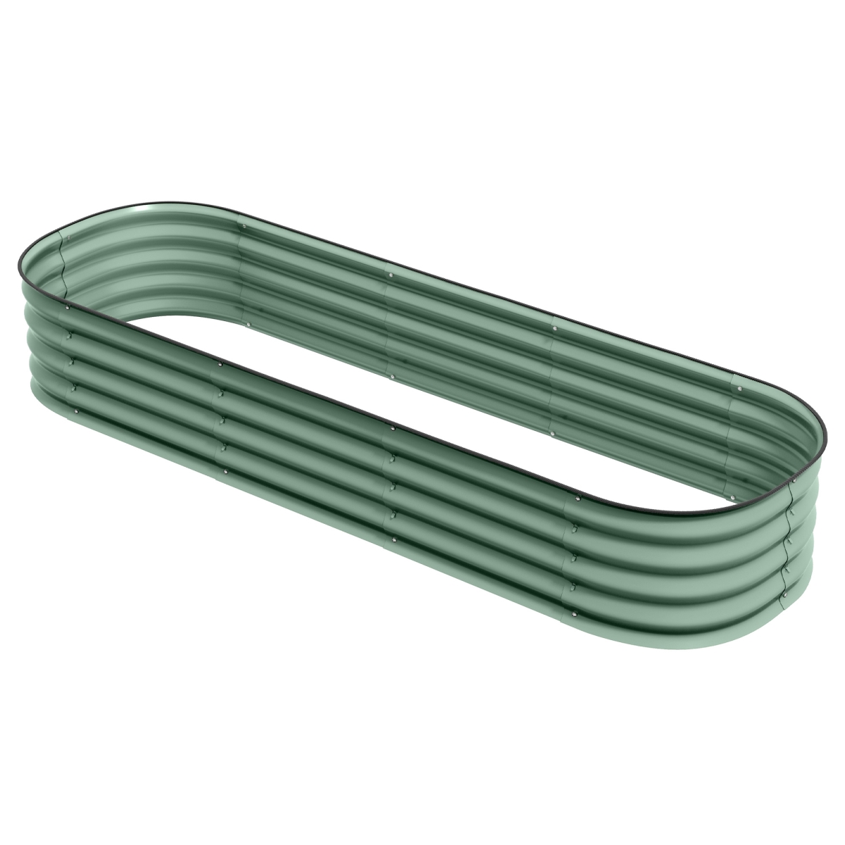 845-981V02GN 6.4 x 2 x 1 ft. Outsunny Galvanized Raised Garden Bed Kit, Metal Planter Box with Safety Edging, Green