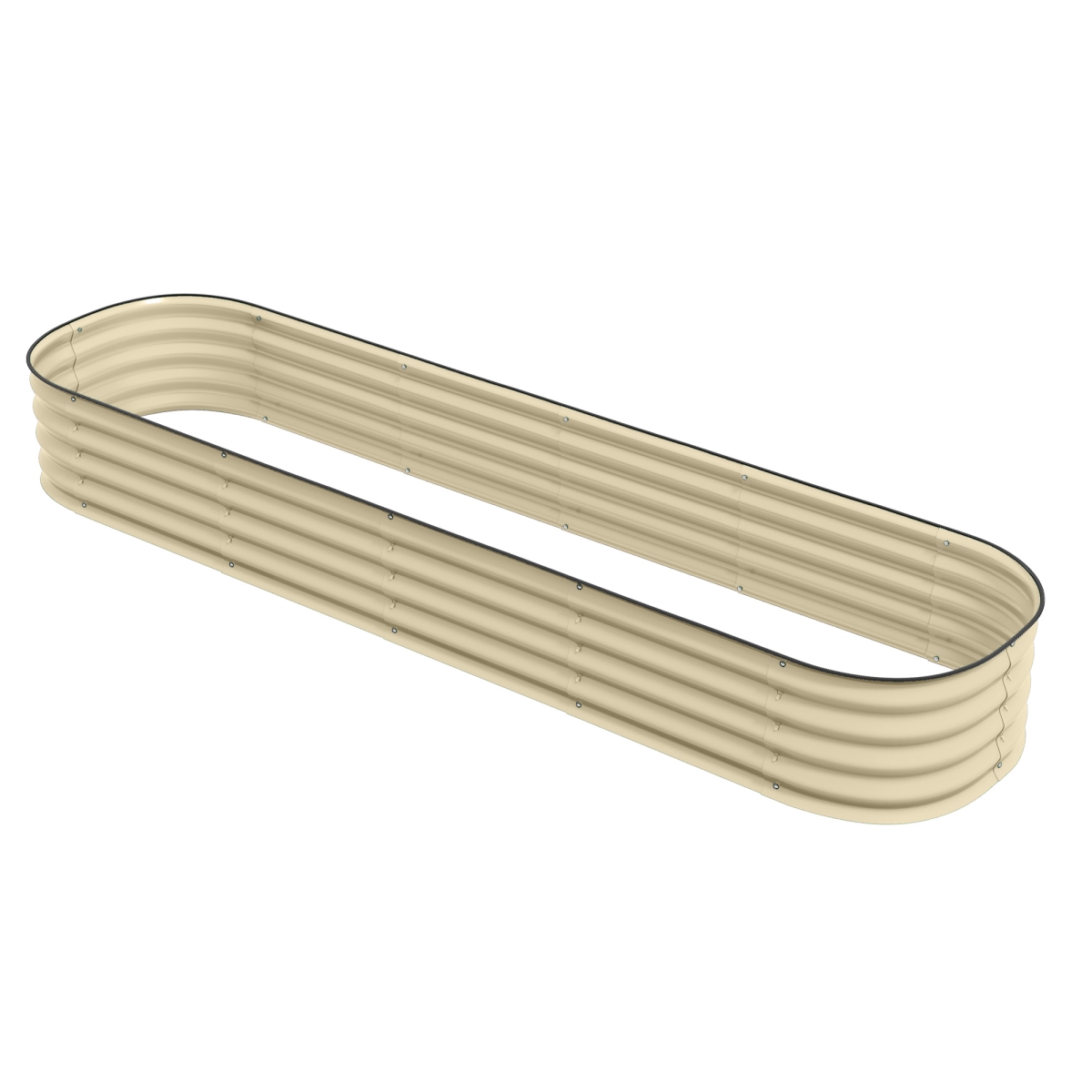 845-981V03CW 7.9 x 2 x 1 ft. Outsunny Galvanized Raised Garden Bed Kit, Metal Planter Box with Safety Edging, Cream