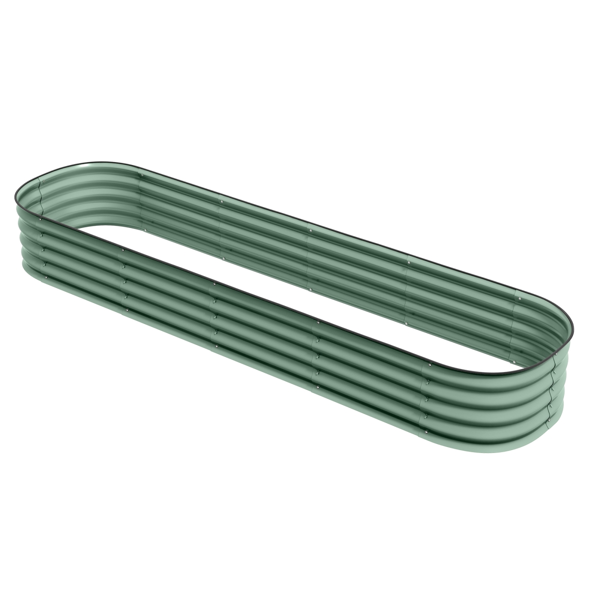 845-981V03GN 7.9 x 2 x 1 ft. Outsunny Galvanized Raised Garden Bed Kit, Metal Planter Box with Safety Edging, Green