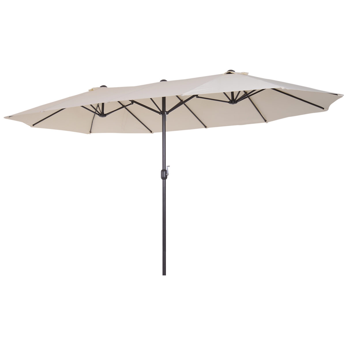 15 ft. Double-Sided Patio Umbrella - Cream & White - Extra Large - Durable Design