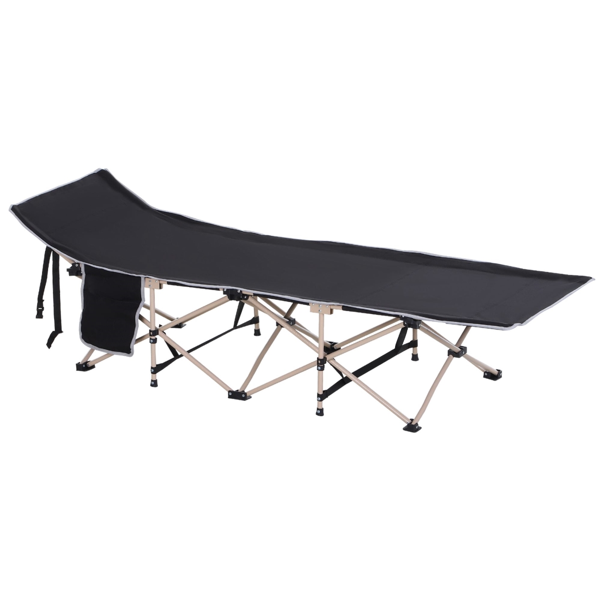 Picture of 212 Main A20-116BK Outsunny Folding Camping Cots for Adults with Carry Bag&#44; Side Pocket&#44; Outdoor Portable Sleeping Bed&#44; 330 lbs Capacity&#44; Black