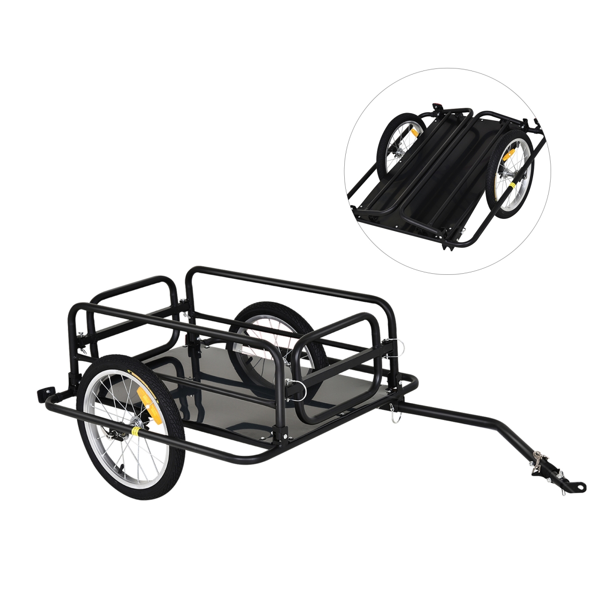Picture of 212 Main B4-0008-3 Cycle Utility Trailer All-Terrain Folding Bicycle Storage Cart with Hitch for Pavement&#44; Gravel&#44; Grass & Sand&#44; Mud&#44; Hills