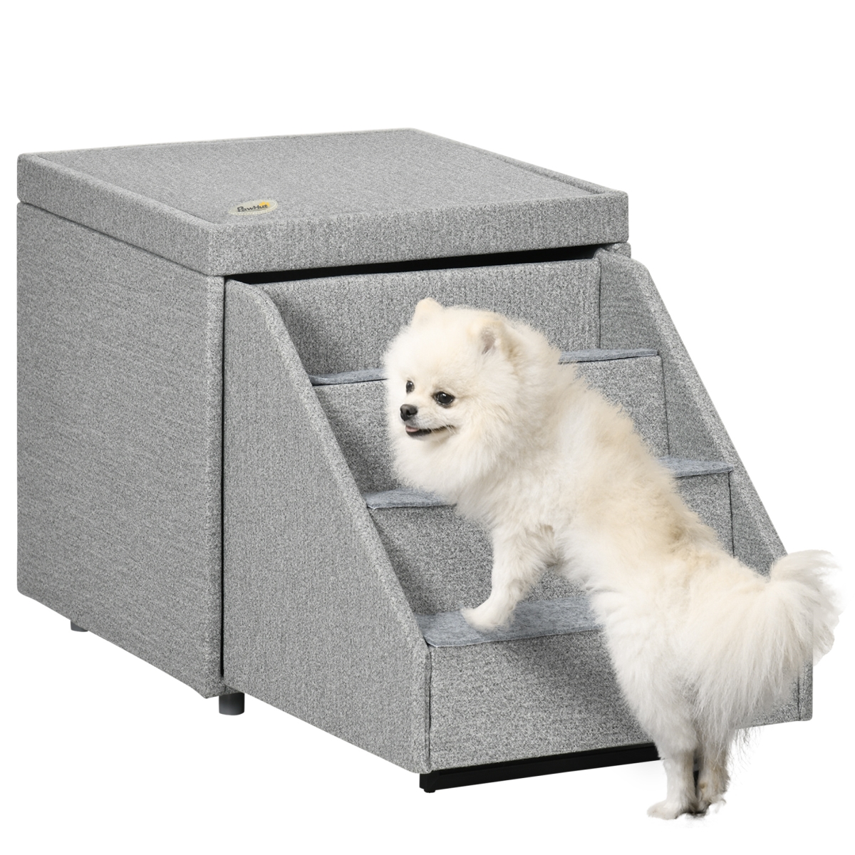 Picture of 212 Main D06-171V00LG PawHut Multi-Purpose Pet Stairs&#44; Storage Ottoman Dog Stairs Cat Stairs for Small Dogs Cats&#44; Pet Steps for Couch & Bed & Window&#44; Light Gray