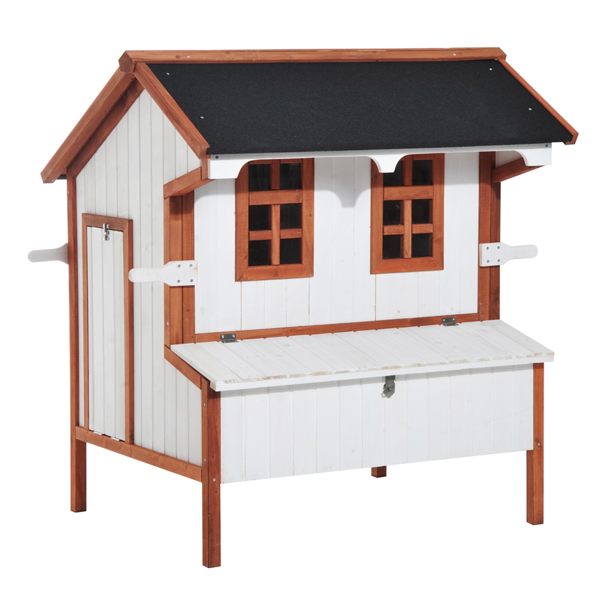 Picture of 212 Main D51-072V01WT 47 in. PawHut Chicken Coop Wooden Chicken House&#44; Rabbit Hutch Raised Poultry Cage Portable Hen Pen Backyard with Nesting Box & Handles&#44; White