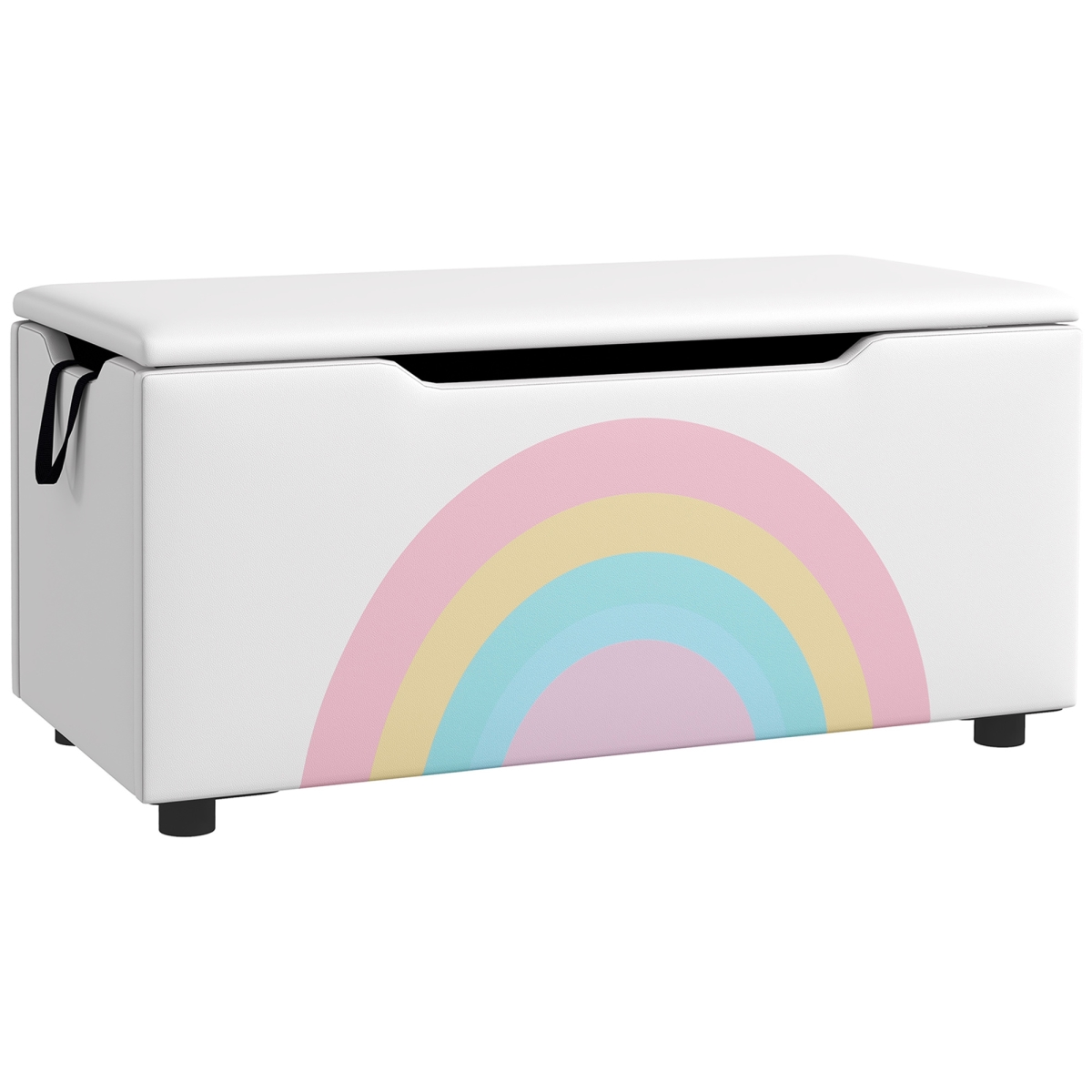 Picture of 212 Main 312-101V80WT Qaba Kids Toy Box Chest&#44; Lightweight Toy Organizer with Storage for Nursery Room&#44; Playroom & Bedroom&#44; White