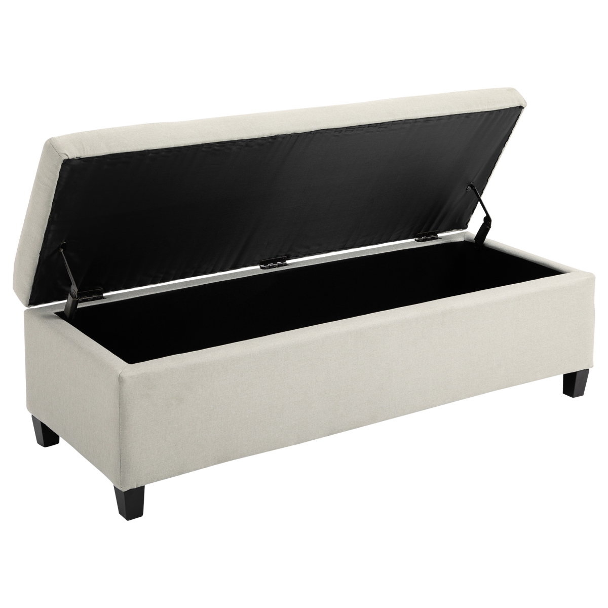 Picture of 212 Main 833-150V02BG 50 in. Homcom Storage Ottoman Bench&#44; Upholstered Ottoman Foot Rest with Linen Fabric & Soft Close Lid for Entryway&#44; Beige