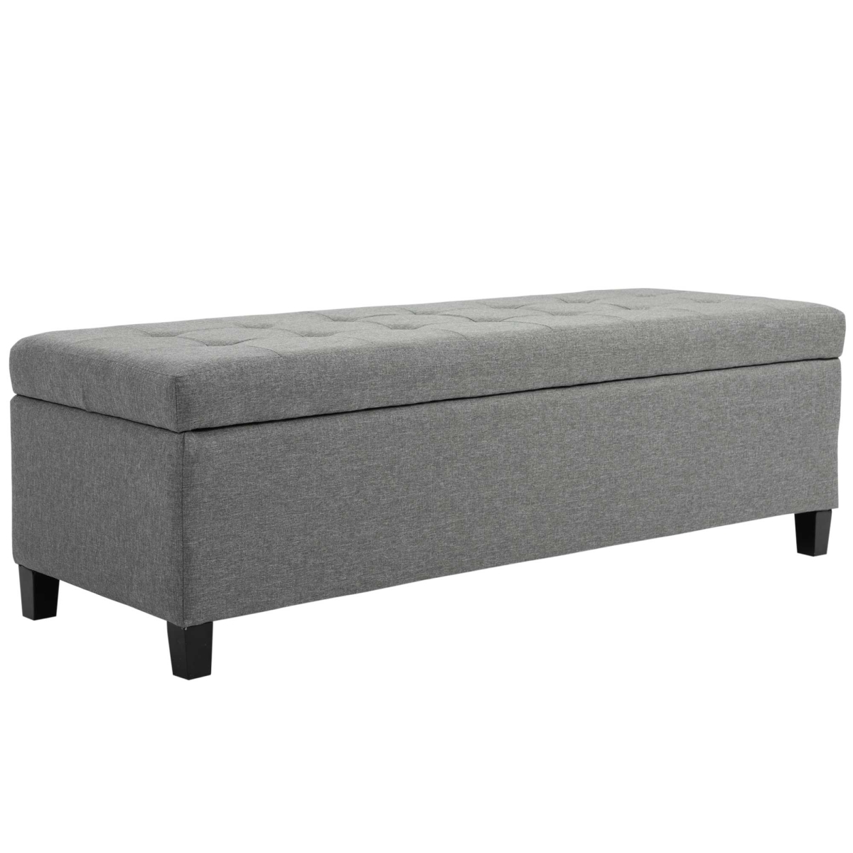 Picture of 212 Main 833-150V02GY 50 in. Homcom Storage Ottoman Bench&#44; Upholstered Ottoman Foot Rest with Linen Fabric & Soft Close Lid for Entryway&#44; Gray
