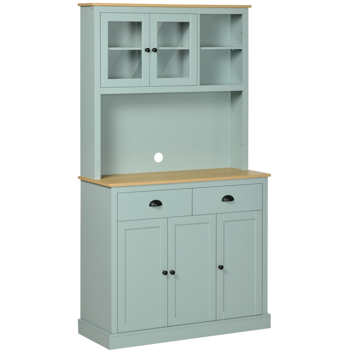 Picture of 212 Main 83A-009V80LB 71 in. Homcom Freestanding Kitchen Pantry&#44; Modern Storage Cabinet&#44; Microwave Cabinet with Drawers&#44; Glass Doors & Adjustable Shelves