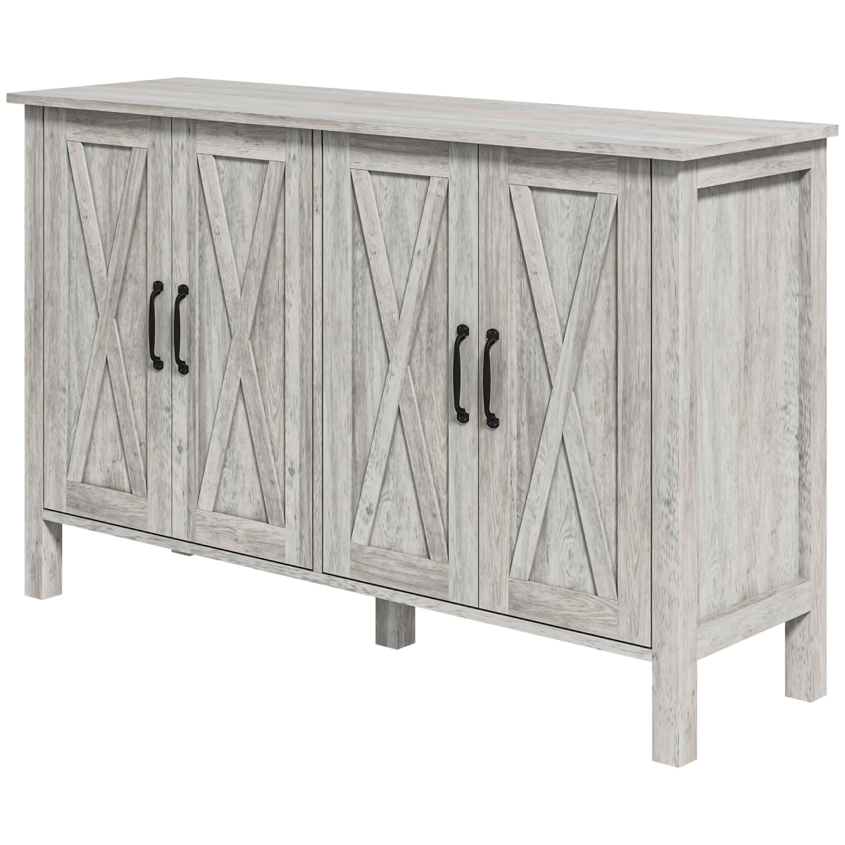 Picture of 212 Main 83A-052V81GY Homcom Kitchen Sideboard Cabinet with 4 Barn Doors & 2 Adjustable Shelves&#44; Kitchen Buffet Cabinet for Living Room&#44; Hallway&#44; Gray