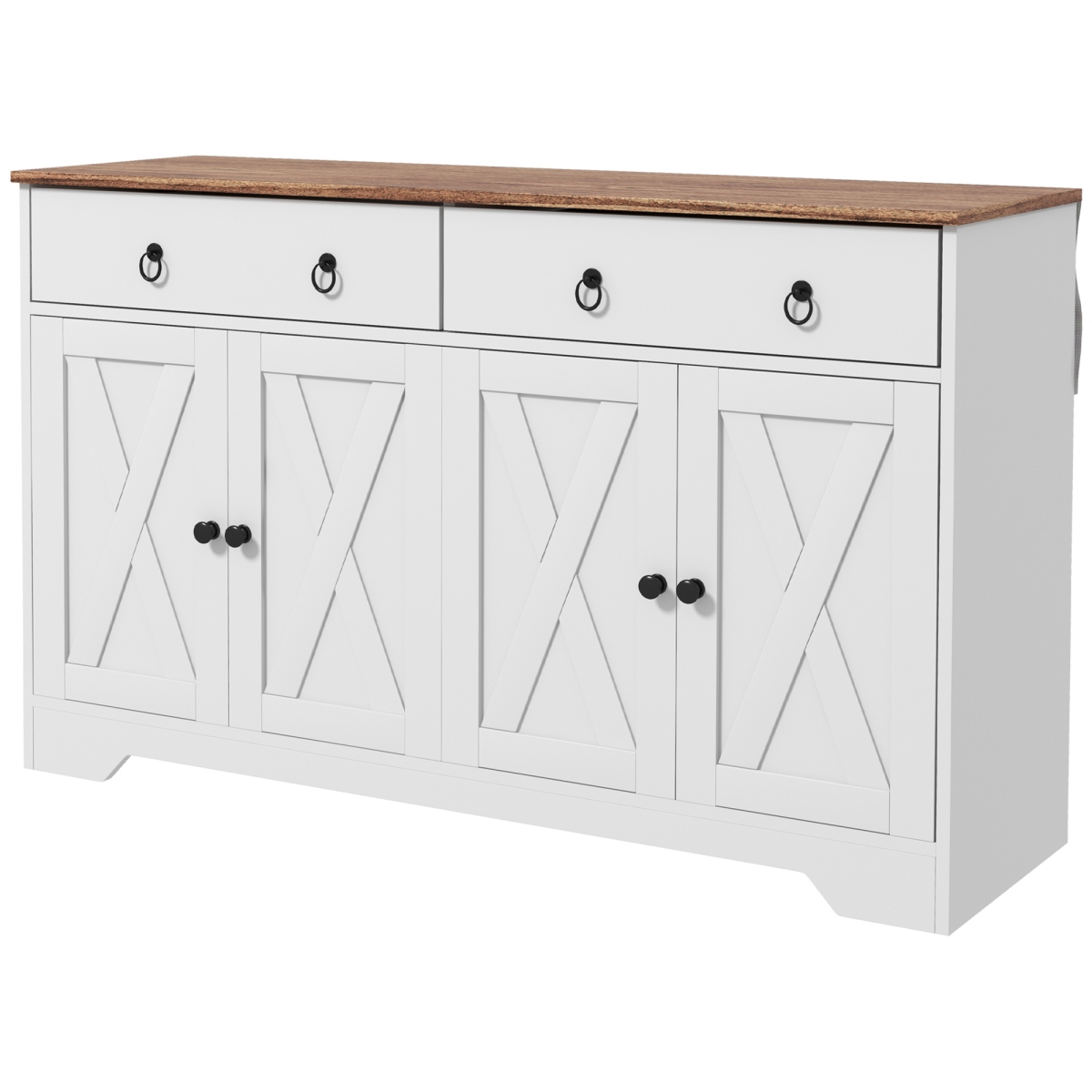 Picture of 212 Main 83A-058V80WT Homcom Sideboard Buffet with 2 Drawers&#44; 4 Barn Doors & 2 Adjustable Shelves&#44; Kitchen Buffet Cabinet for Living Room&#44; White