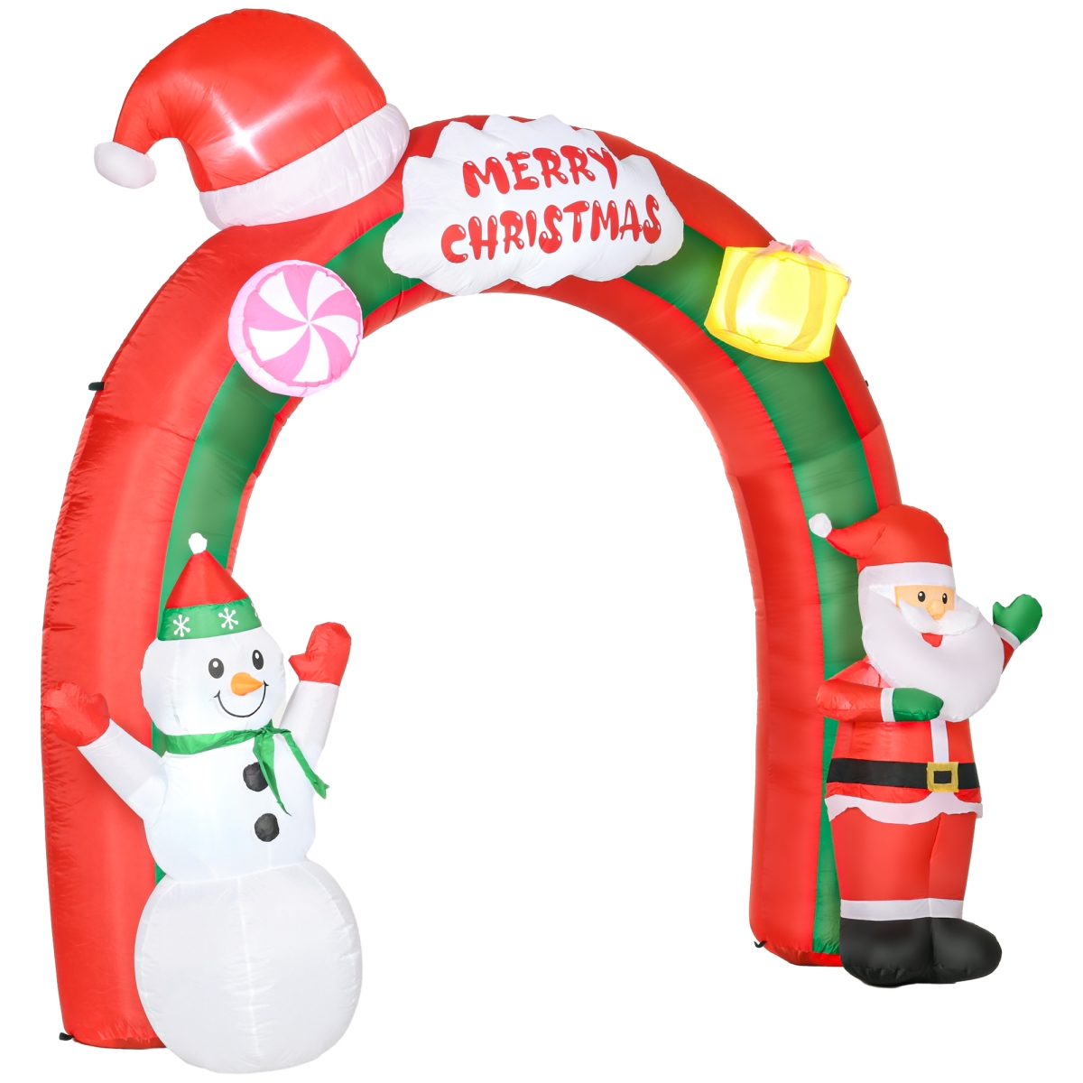Picture of 212 Main 844-728V80MX 9 ft. Homcom Large Christmas Inflatable Archway with Santa Claus & Snowman for Outdoor&#44; Blow Up Decoration with LED Lights
