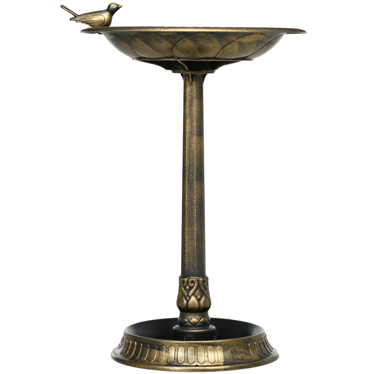 Picture of 212 Main 844-758V00LR 28 in. Outsunny Antique Bird Bath Decorative Birdbath Bird Feeder Bowl with Planter Pedestal & Bird Statues&#44; Bronze