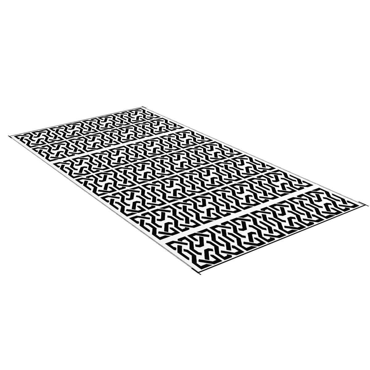 Picture of 212 Main 844-805V00MX 9 x 18 ft. Outsunny Reversible Outdoor Carpet RV Camping Rugs with Carry Bag&#44; Black & White Chain