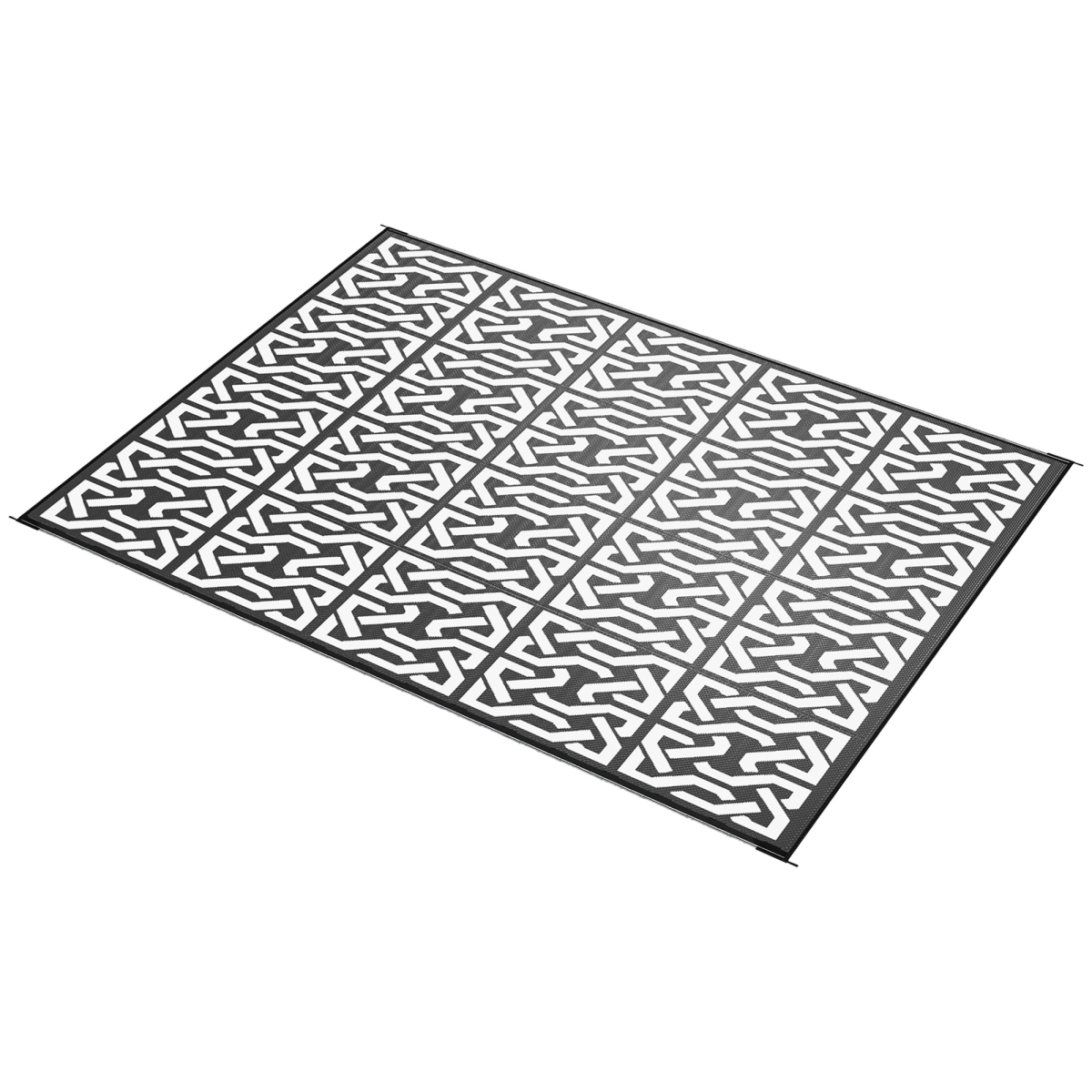 Picture of 212 Main 844-805V01MX 9 x 12 ft. Outsunny Reversible Outdoor Carpet RV Camping Rugs with Carry Bag&#44; Black & White Chain
