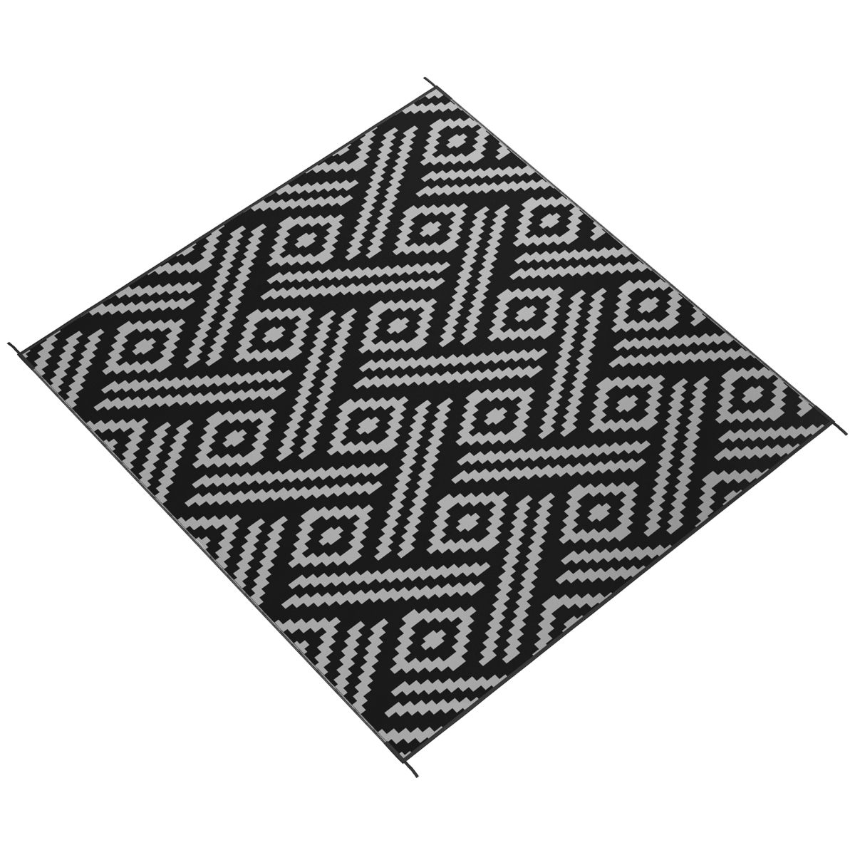 Picture of 212 Main 844-806V02MX 9 x 18 ft. Outsunny Reversible Outdoor Carpet RV Camping Rugs with Carry Bag&#44; Black & Gray Geometric