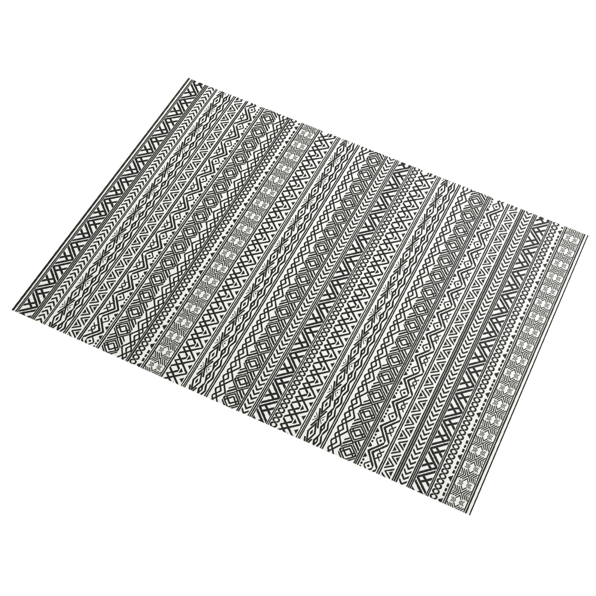 Picture of 212 Main 844-807V00MX 9 x 12 ft. Outsunny Reversible Outdoor Carpet RV Camping Rugs with Carry Bag&#44; Gray & Cream White Boho