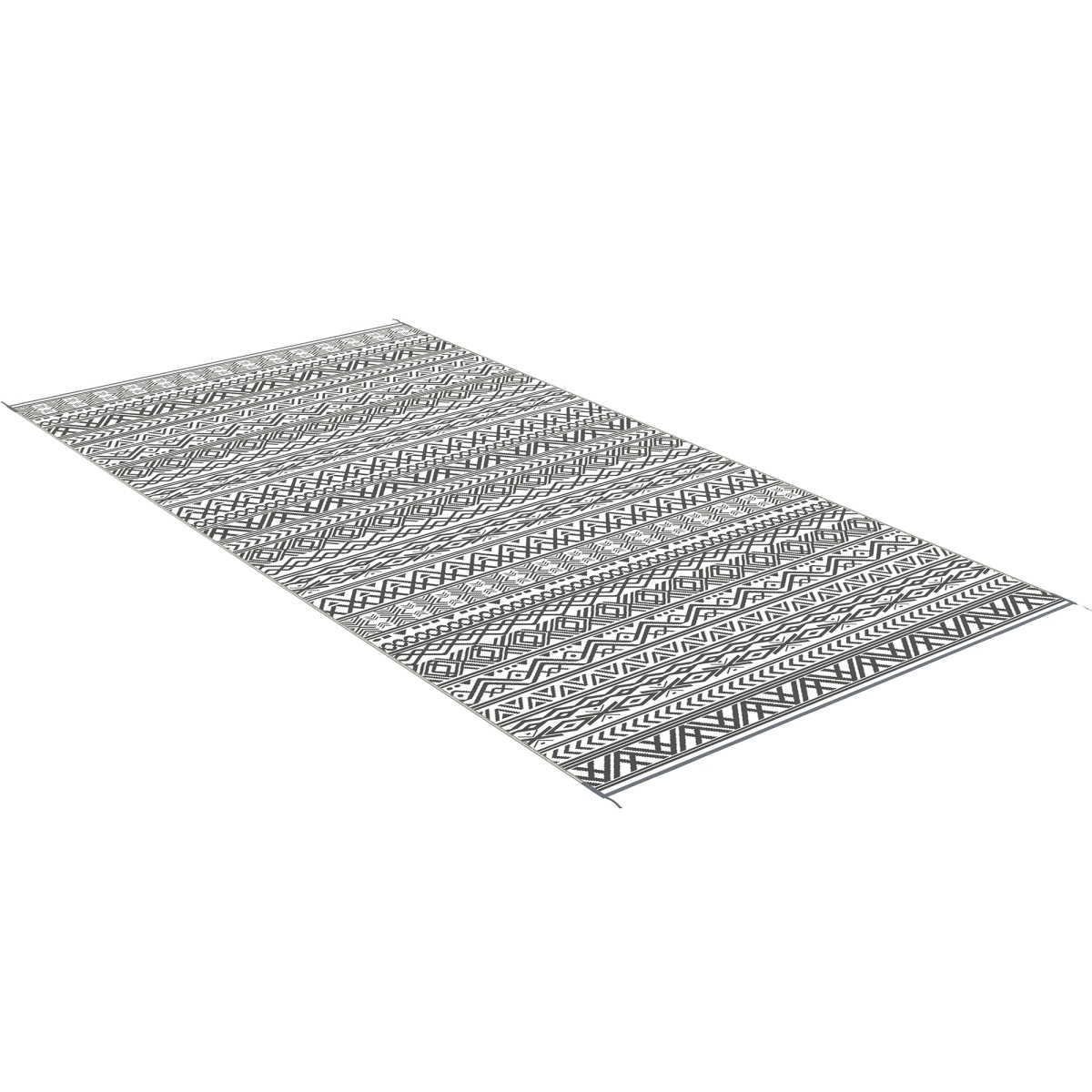Picture of 212 Main 844-807V01MX 9 x 18 ft. Outsunny Reversible Outdoor Carpet RV Camping Rugs with Carry Bag&#44; Gray & Cream White Boho