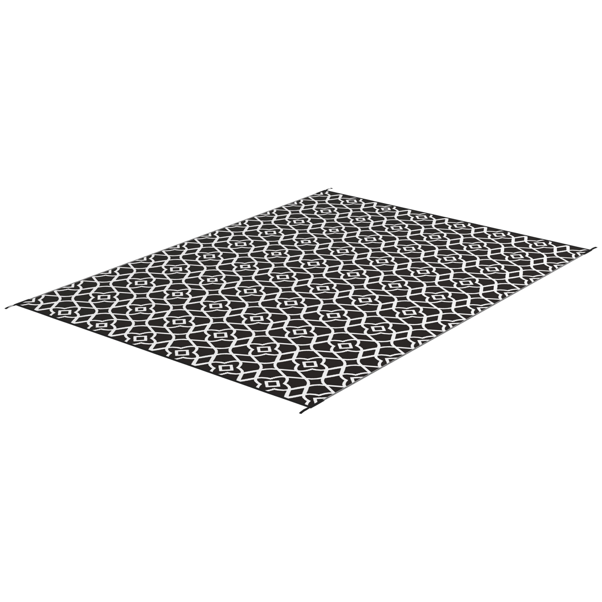 Picture of 212 Main 844-808V00MX 9 x 12 ft. Outsunny Reversible Outdoor Carpet RV Camping Rugs with Carry Bag&#44; Black & White Clover