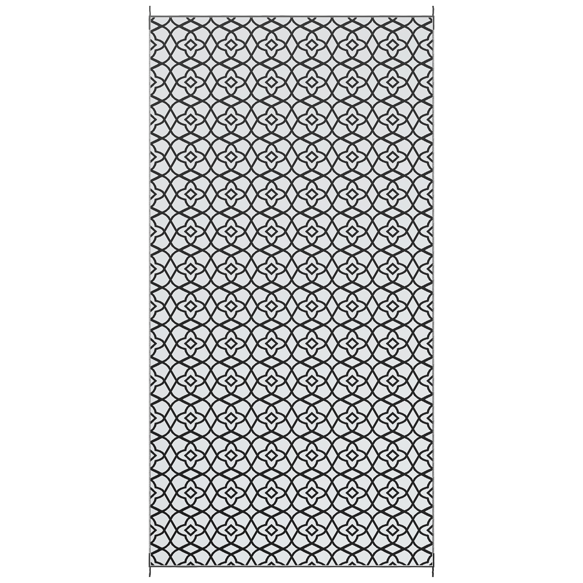 Picture of 212 Main 844-808V01MX 9 x 18 ft. Outsunny Reversible Outdoor Carpet RV Camping Rugs with Carry Bag&#44; Black & White Clover