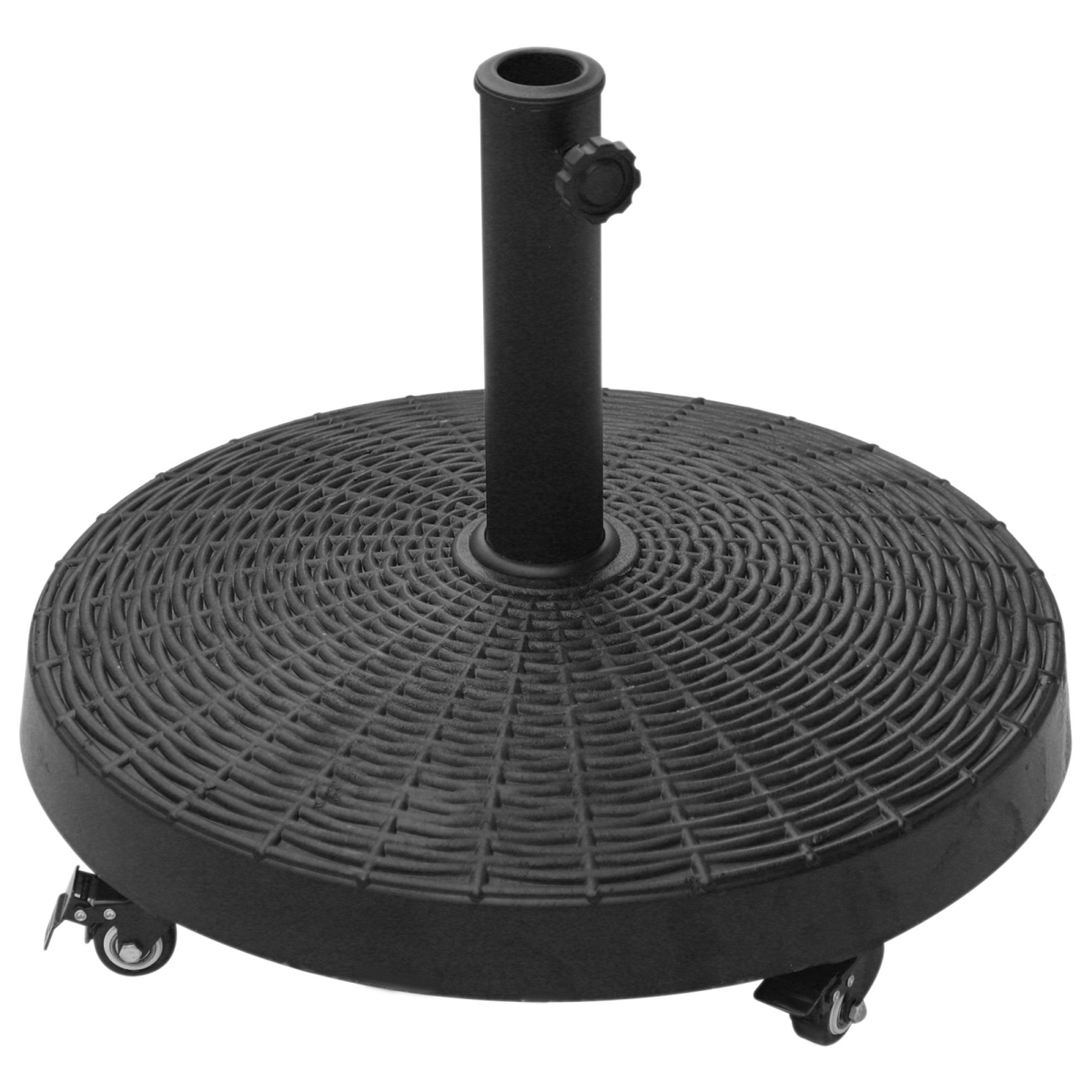 20.5 in. Outsunny Heavy Duty Umbrella Stand, 50 lbs Umbrella Base for 1.5 & 2 in. Umbrella Poles, Patio Market Stand for Deck, Black